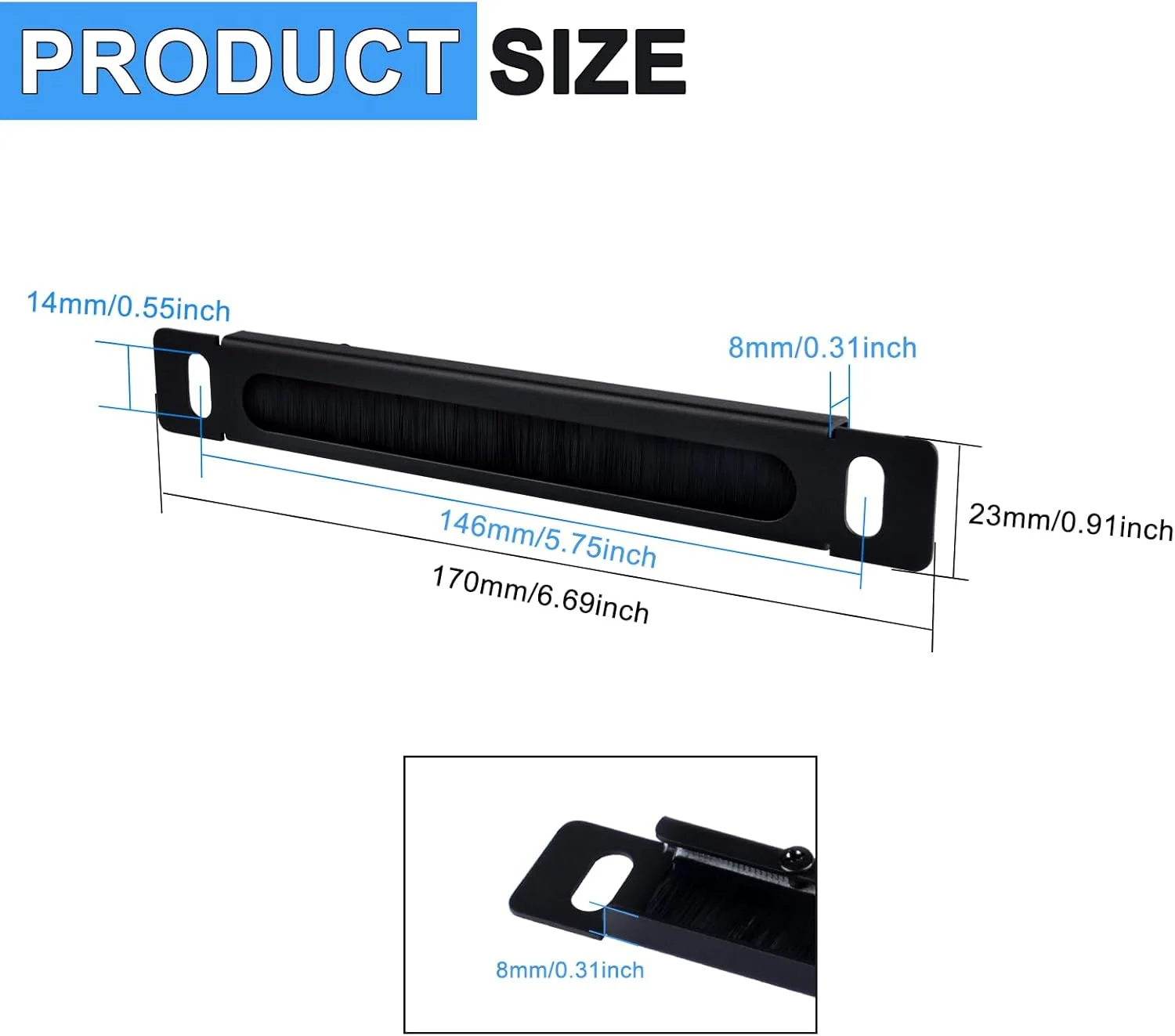 پنل مدیریت کابل رکمونت GeeekPi با برس 7 اینچی 0.5U برای ورود کابل در رک سرور DeskPi RackMate TT پنل مدیریت کابل رکمونت GeeekPi با برس 7 اینچی 0.5U برای ورود کابل در رک سرور DeskPi RackMate TT