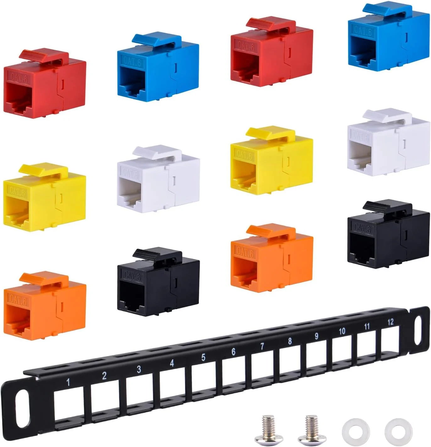 پنل پچ کیستون خالی 10 اینچی GeeekPi با 12 پورت 0.5U به همراه سوکت کیستون Cat6 RJ45 برای رکهای شبکه/رک سرور DeskPi RackMate T0/T1/T2 پنل پچ کیستون خالی 10 اینچی GeeekPi با 12 پورت 0.5U به همراه سوکت کیستون Cat6 RJ45 برای رکهای شبکه/رک سرور DeskPi RackMate T0/T1/T2