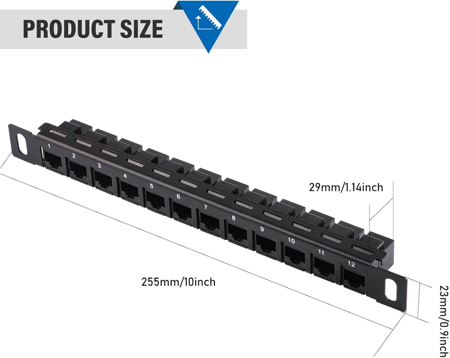 پنل پچ 12 پورت GeeekPi، پنل پچ شبکه CAT6 با ارتفاع 0.5U برای رک مونت DeskPi RackMate T1/T0/T2 و رک سرور/کابینت شبکه 10 اینچی پنل پچ 12 پورت GeeekPi، پنل پچ شبکه CAT6 با ارتفاع 0.5U برای رک مونت DeskPi RackMate T1/T0/T2 و رک سرور/کابینت شبکه 10 اینچی