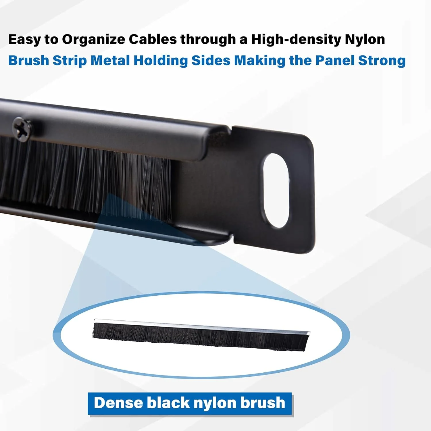 پنل مدیریت کابل رک مونت فلزی مشکی GeeekPi 10 اینچی 0.5U با نوار برس برای ورود کابل، سازگار با DeskPi RackMate T1/T0/T2 و سرور 10 اینچی، کابینت دستگاه شبکه