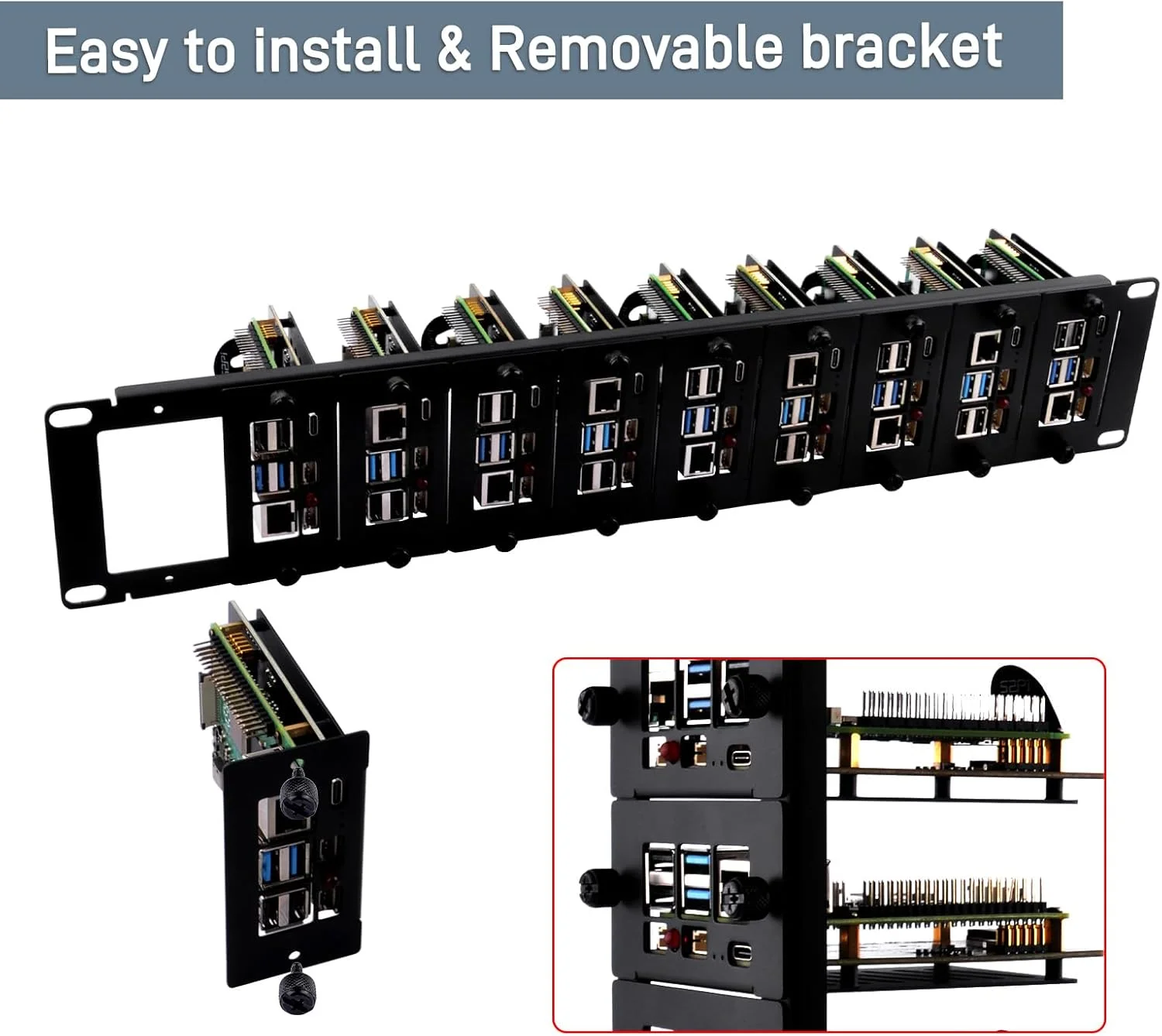 رک مونت 2U 19 اینچی GeeekPi برای رزبری پای 5، با 10 عدد آداپتور PCIe به M.2 NVMe SSD، سازگار با رک سرور 19 اینچی رک مونت 2U 19 اینچی GeeekPi برای رزبری پای 5، با 10 عدد آداپتور PCIe به M.2 NVMe SSD، سازگار با رک سرور 19 اینچی