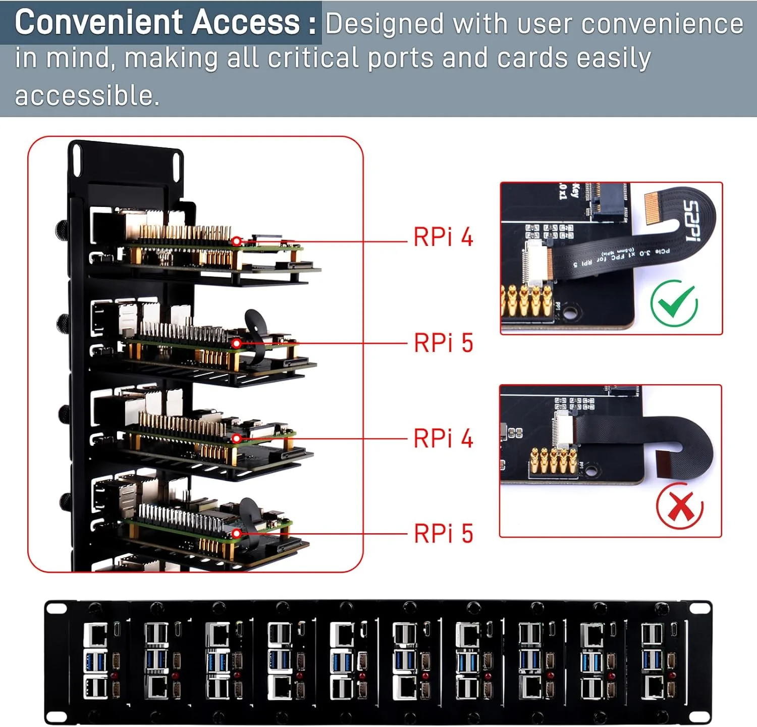 رک مونت 2U 19 اینچی GeeekPi برای رزبری پای 5، با 10 عدد آداپتور PCIe به M.2 NVMe SSD، سازگار با رک سرور 19 اینچی رک مونت 2U 19 اینچی GeeekPi برای رزبری پای 5، با 10 عدد آداپتور PCIe به M.2 NVMe SSD، سازگار با رک سرور 19 اینچی