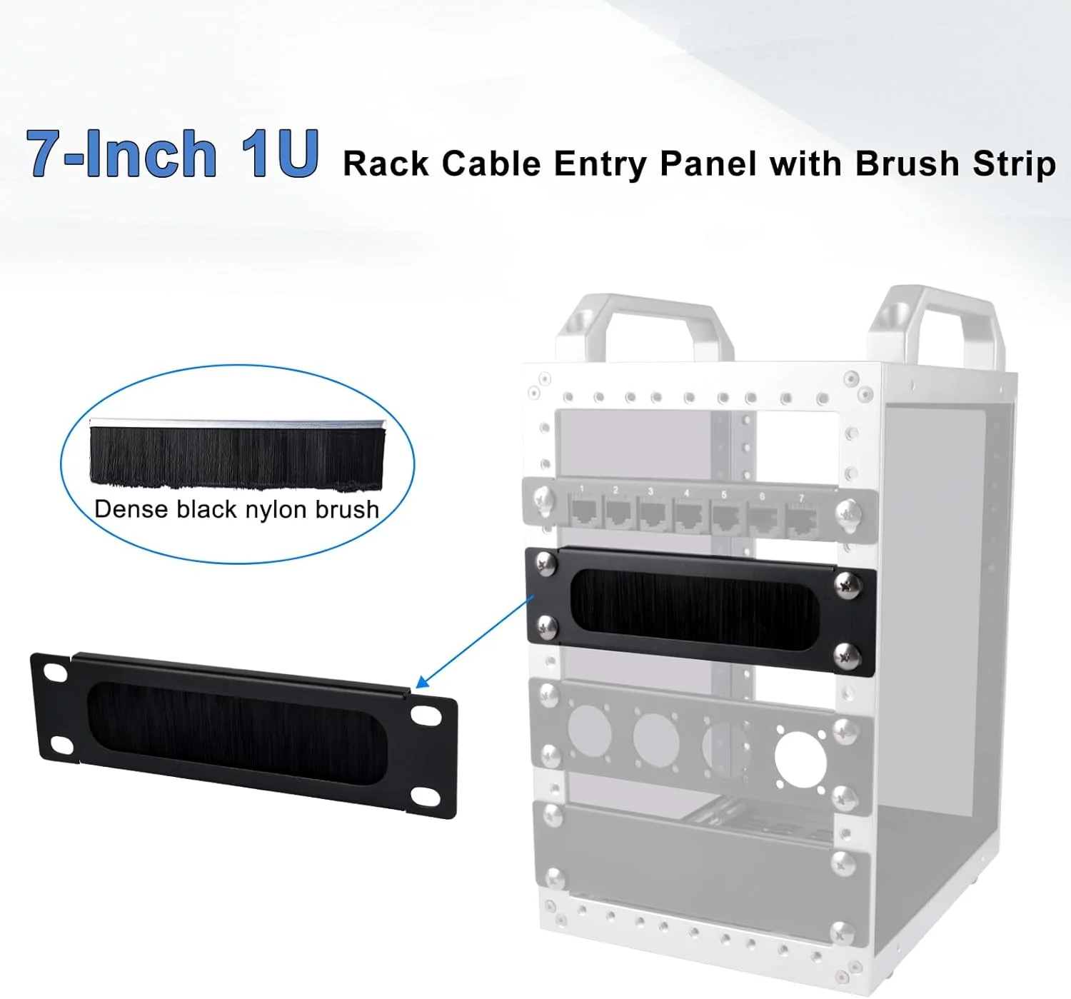 پنل مدیریت کابل رکمونت GeeekPi 7 اینچی 1U با برس برای ورود کابل مناسب رک سرور DeskPi RackMate TT
