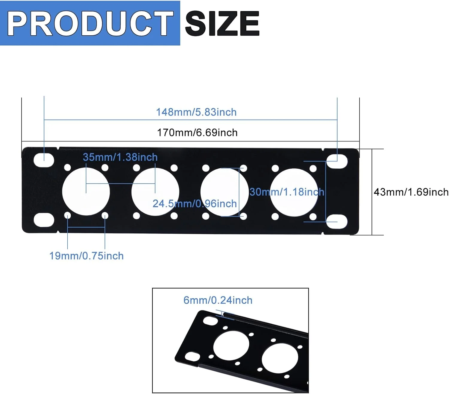 پنل رک 1U سری D گییک پی 7 اینچی، پنل نصب رک صوتی 4D XLR HDMI برای کابینت سرور DeskPi RackMate TT (1)