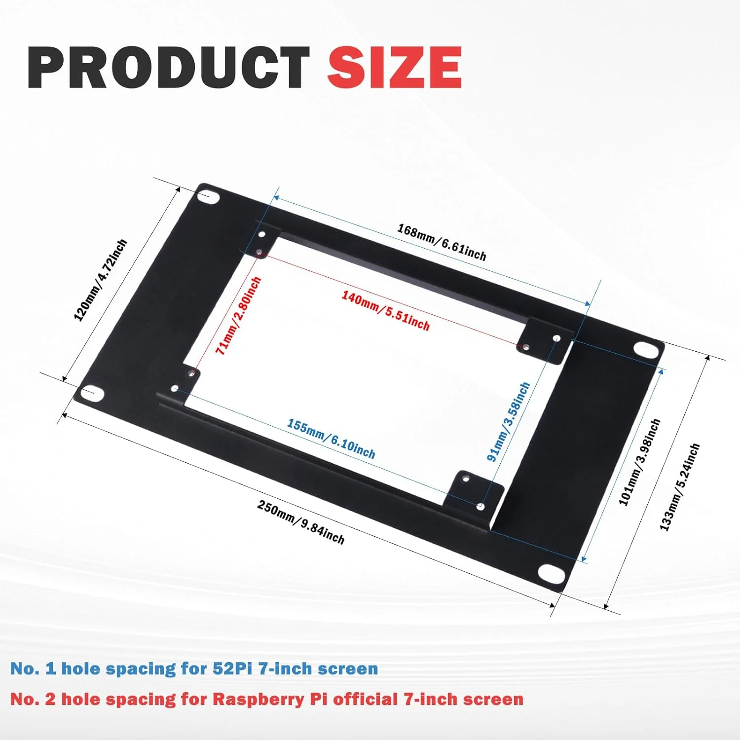 براکت رک مونت 10 اینچی GeeekPi 3U سازگار با صفحه نمایش LCD 7 اینچی برای DeskPi RackMate T1/T0/T2 Server Cabinet