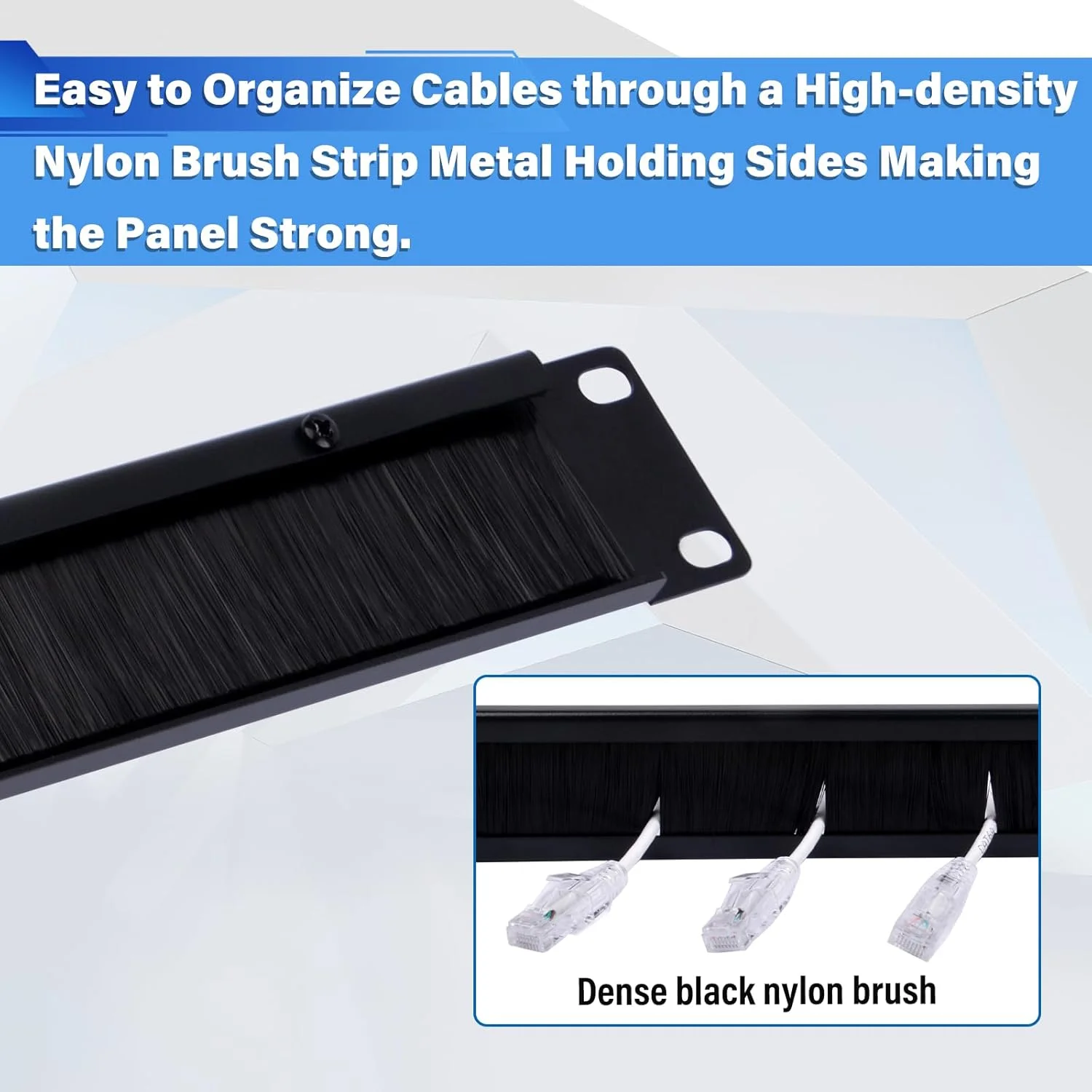 پنل مدیریت کابل برس دار GeeekPi 10 اینچی 1U، مناسب برای رک های سرور 10 اینچی یا کابینت شبکه و DeskPi RackMate T1/T0/T2