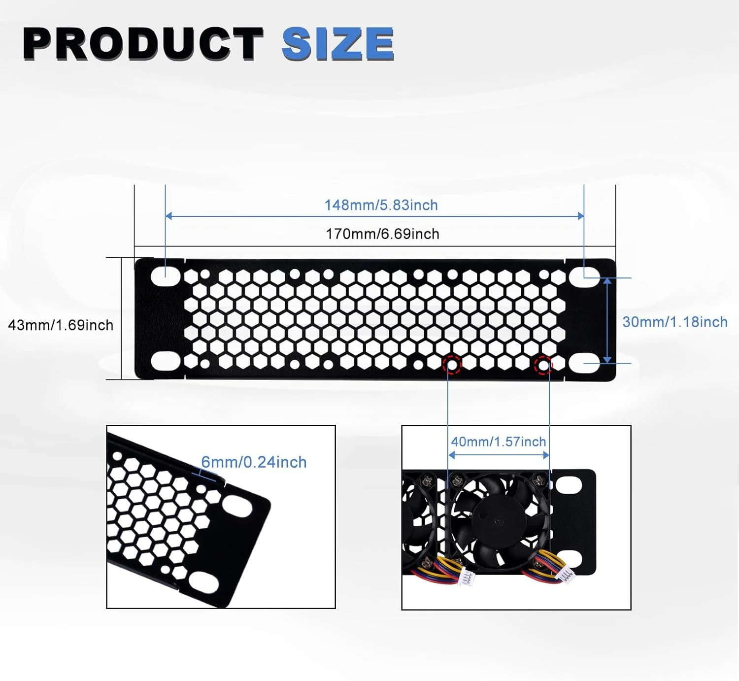 پنل فلزی تهویه دار 7 اینچی 1U GeeekPi برای نصب رک DeskPi RackMate TT پنل فلزی تهویه دار 7 اینچی 1U GeeekPi برای نصب رک DeskPi RackMate TT