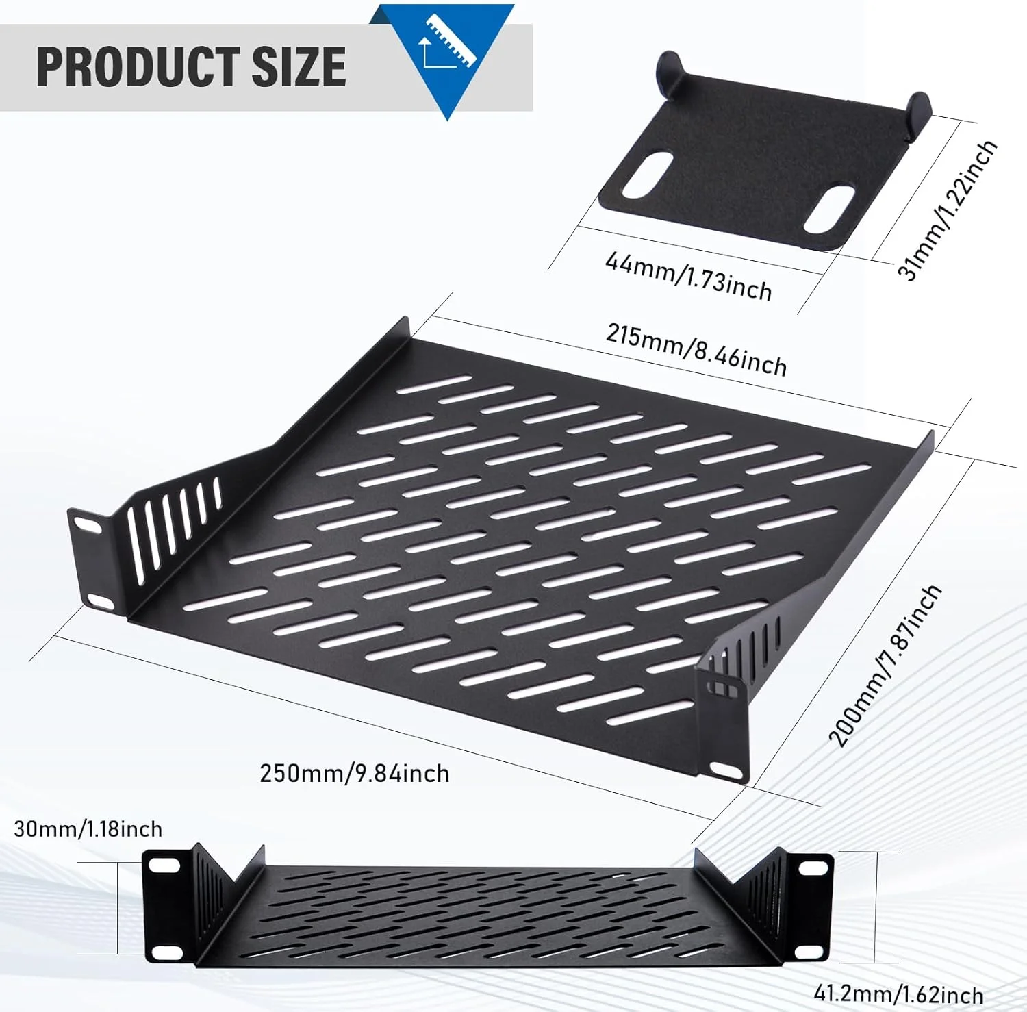 قفسه رک سرور 1U GeeekPi، سینی کنسولی نصب شده رک با عمق 7.87 اینچ برای رک و کابینت تجهیزات شبکه 10 اینچی و کابینت سرور DeskPi RackMate T1/T0