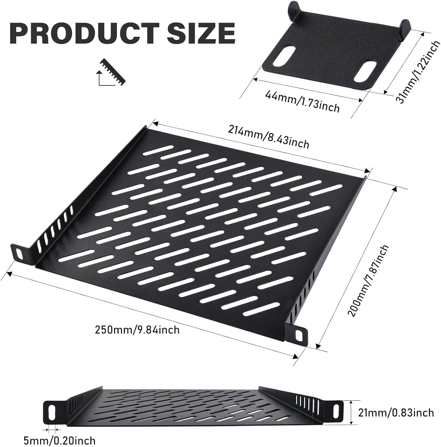 محفظه رک GeeekPi DeskPi RackMate T1، لوازم جانبی رک مونت، رک 10 اینچی 0.5U
