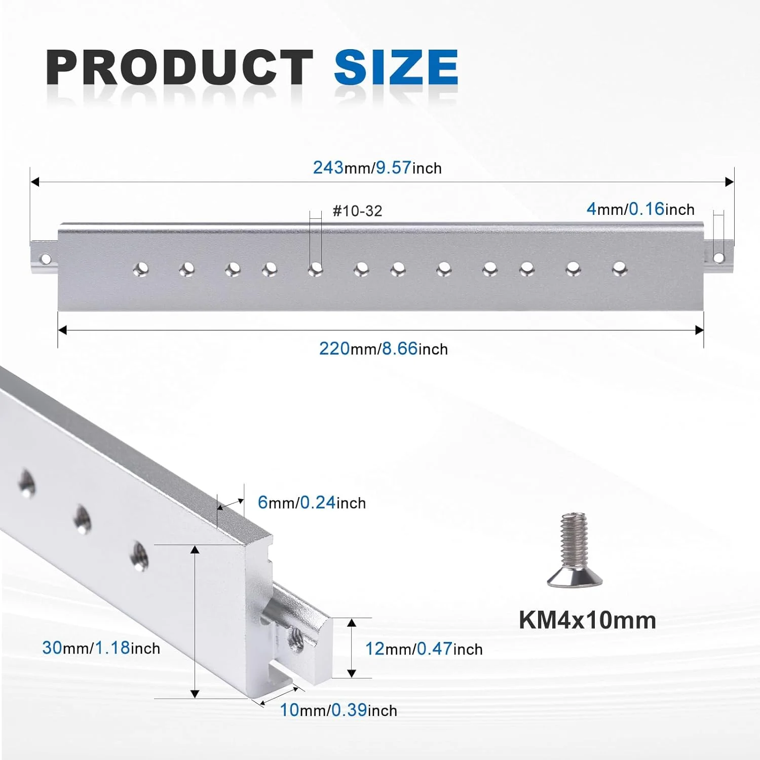 دو عدد میله متقاطع آلومینیومی 10 اینچی GeeekPi با سوراخ های از پیش تعیین شده برای پیچ برای رک سرور DeskPi RackMate T0/T1/T2 (نقره ای) دو عدد میله متقاطع آلومینیومی 10 اینچی GeeekPi با سوراخ های از پیش تعیین شده برای پیچ برای رک سرور DeskPi RackMate T0/T1/T2 (نقره ای)