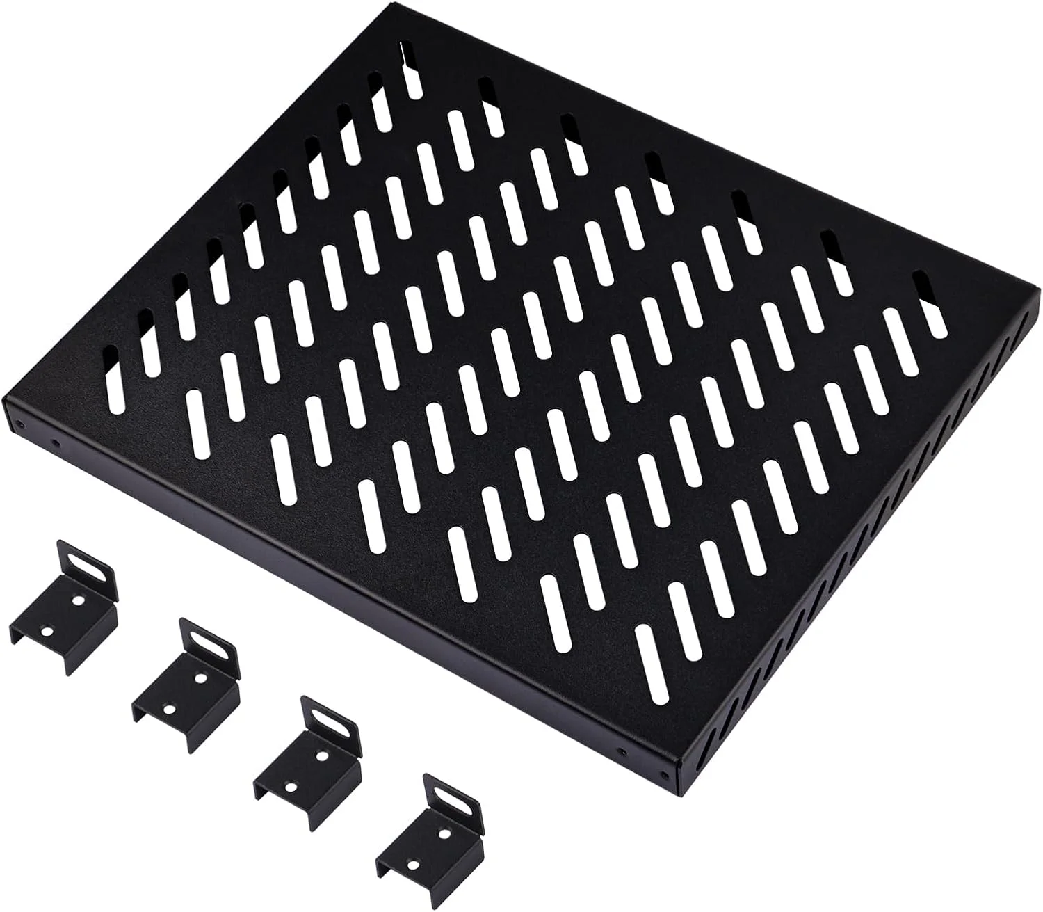 قفسه رک 10 اینچی GeeekPi با ارتفاع 0.5U برای کابینت شبکه DeskPi RackMate T2، طراحی سوراخ دار، ظرفیت بار 25 کیلوگرم، مشکی