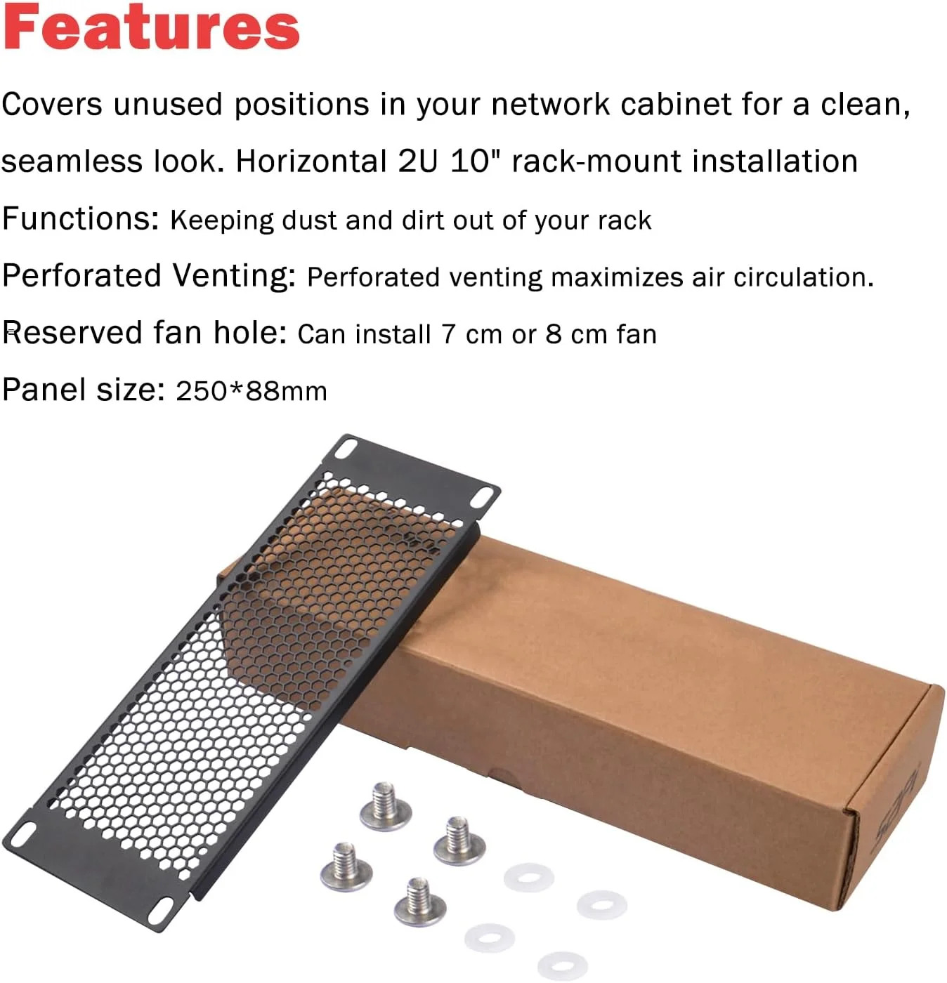 پنل فلزی 2U با تهویه برای رک مونت DeskPi RackMate T1/T0/T2/رک سرور 10 اینچی/کابینت شبکه