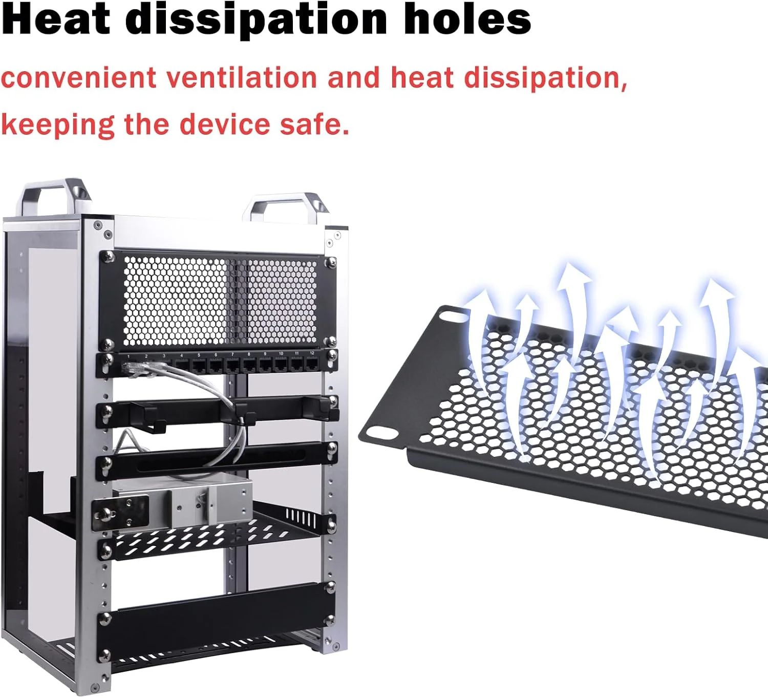 پنل فلزی 2U با تهویه برای رک مونت DeskPi RackMate T1/T0/T2/رک سرور 10 اینچی/کابینت شبکه