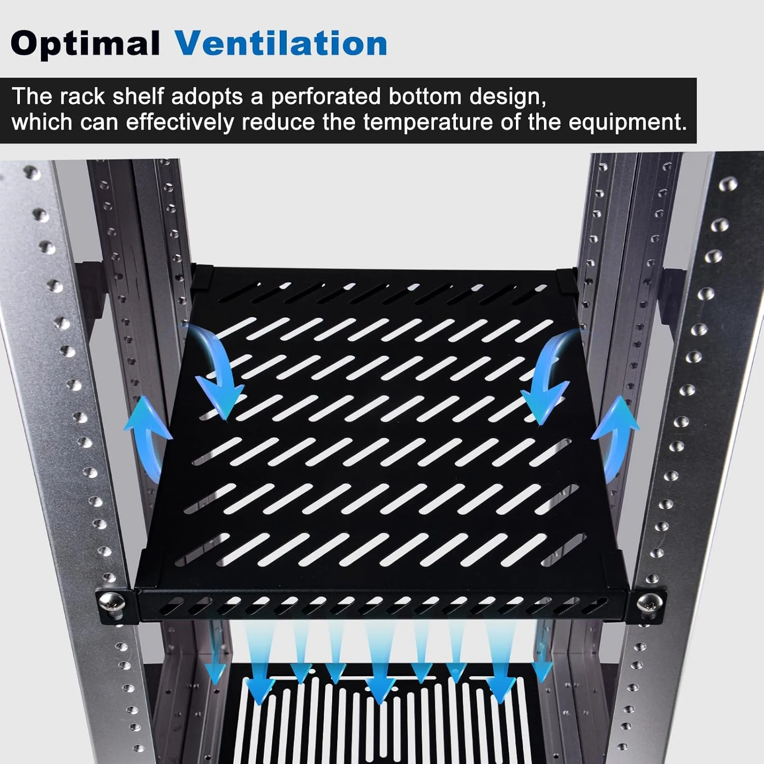 قفسه رک 10 اینچی GeeekPi با ارتفاع 0.5U برای کابینت شبکه DeskPi RackMate T2، طراحی سوراخ دار، ظرفیت بار 25 کیلوگرم، مشکی
