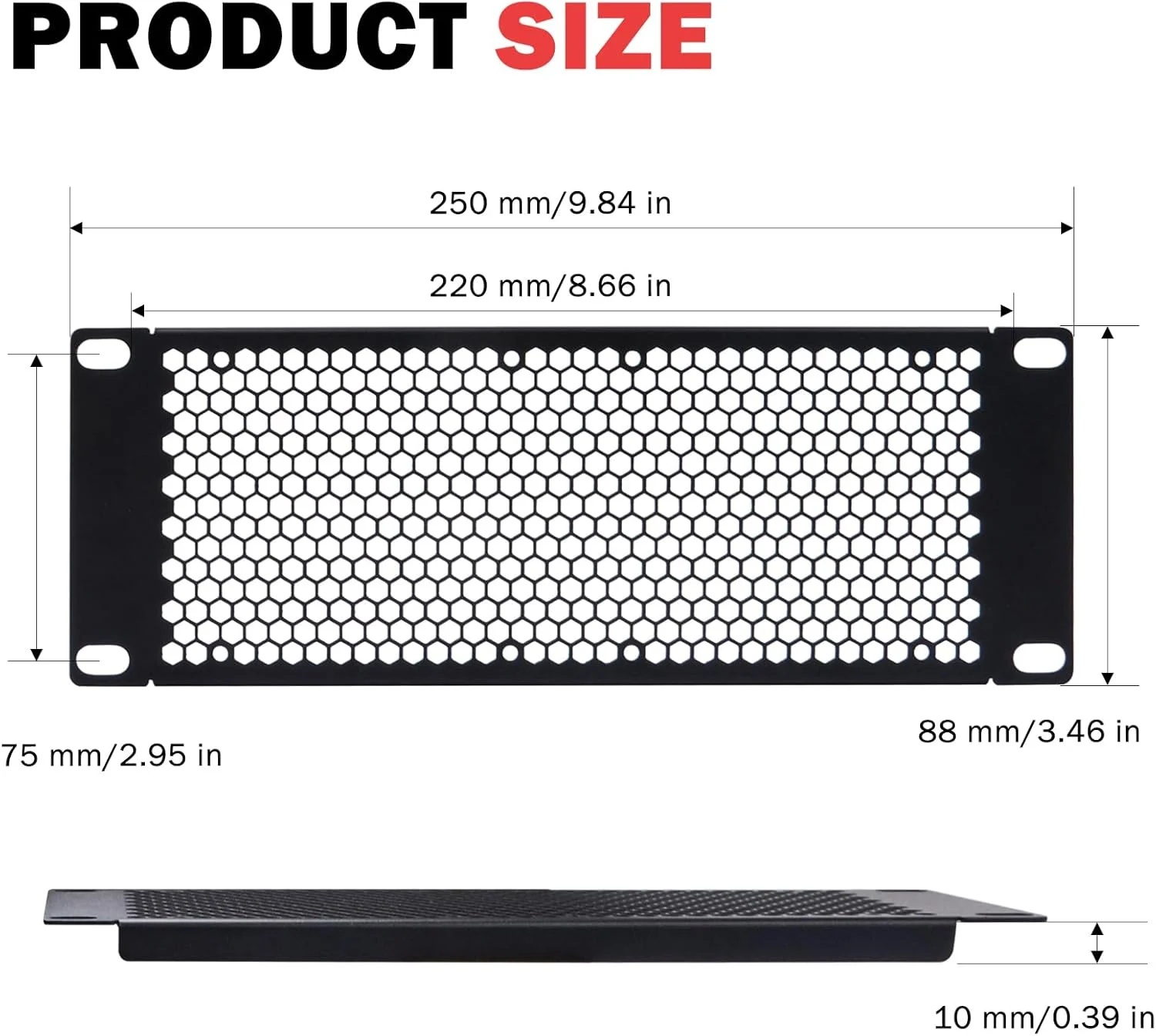 پنل فلزی 2U با تهویه برای رک مونت DeskPi RackMate T1/T0/T2/رک سرور 10 اینچی/کابینت شبکه
