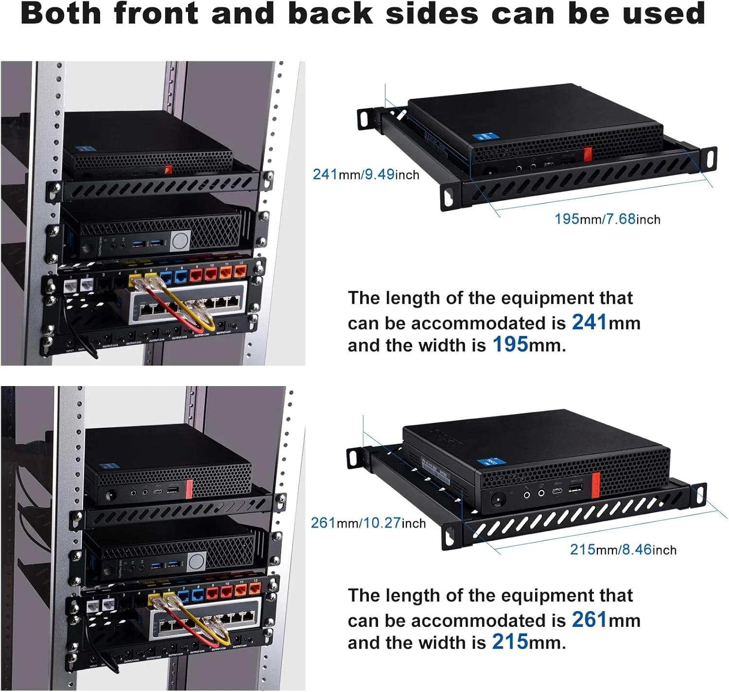 قفسه رک 10 اینچی GeeekPi با ارتفاع 0.5U برای کابینت شبکه DeskPi RackMate T2، طراحی سوراخ دار، ظرفیت بار 25 کیلوگرم، مشکی