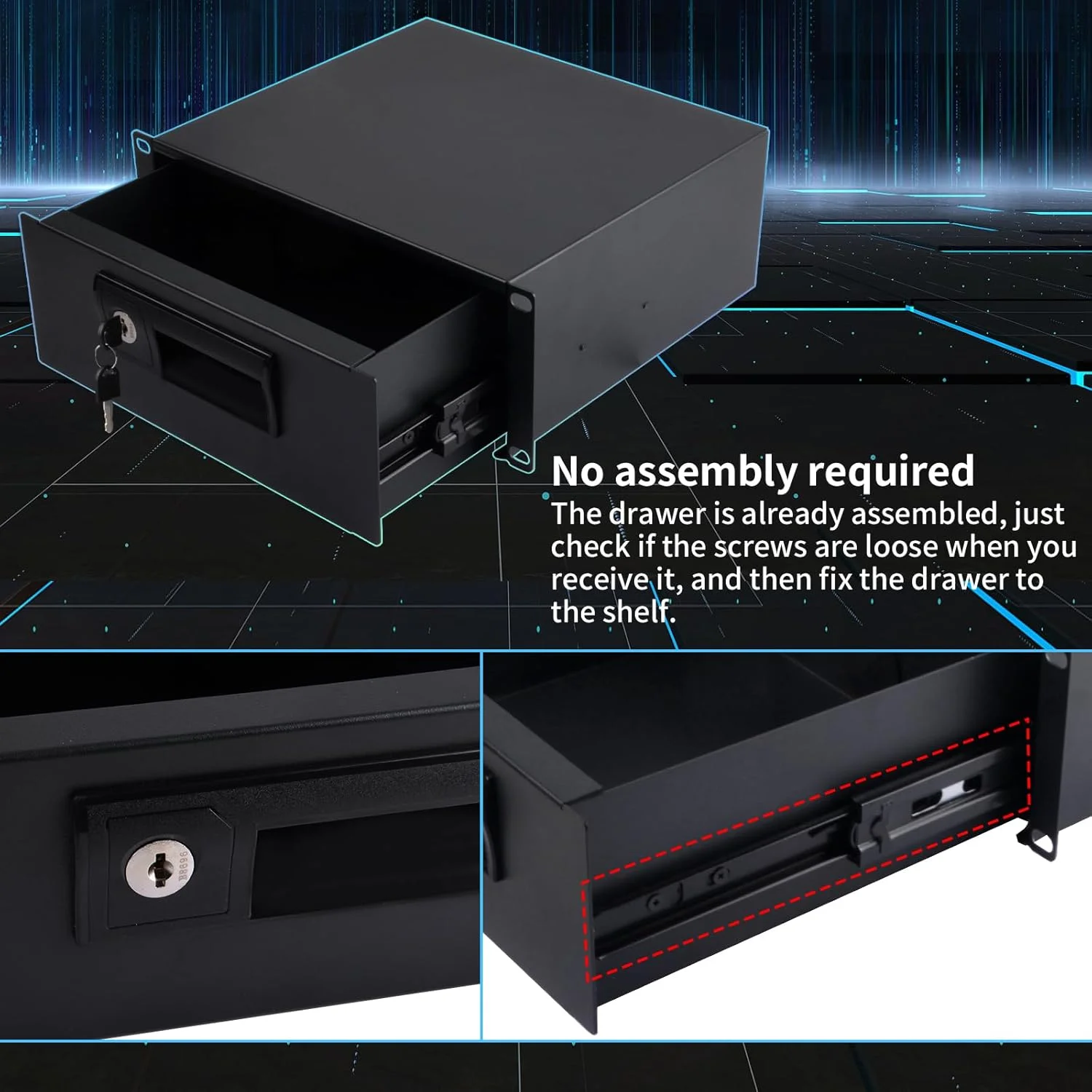 کشو قفلدار رک مونت 2U ده اینچی GeeekPi، عمق 7.87 اینچ، مناسب برای رک مونت 10 اینچی DeskPi RackMate T1/T0 کشو قفلدار رک مونت 2U ده اینچی GeeekPi، عمق 7.87 اینچ، مناسب برای رک مونت 10 اینچی DeskPi RackMate T1/T0