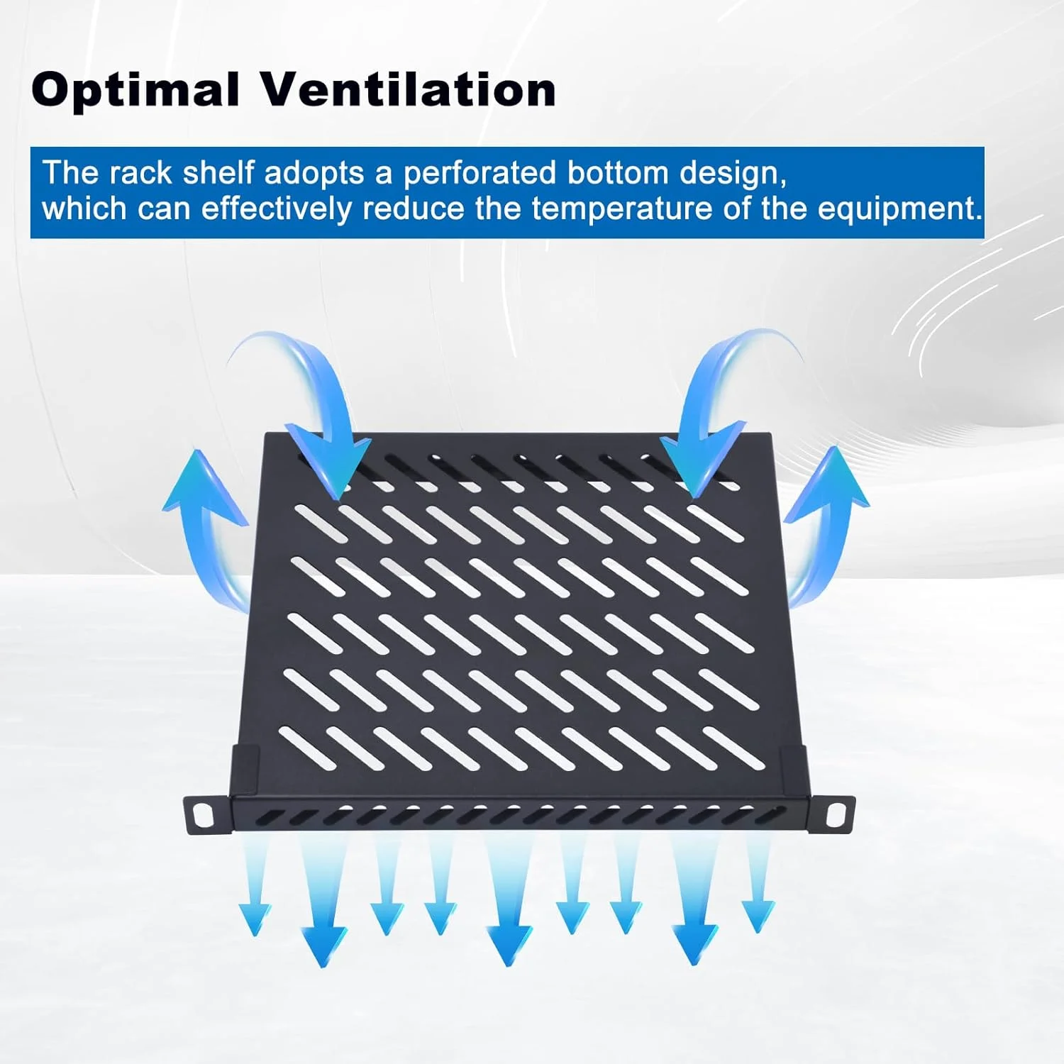 قفسه سرور 0.5U با مقاومت بالا GeeekPi برای قفسه سرور DeskPi RackMate T1/T0 و قفسه سرور کابینت شبکه 10 اینچی، طراحی سوراخ دار، ظرفیت بار 25 کیلوگرم، مشکی