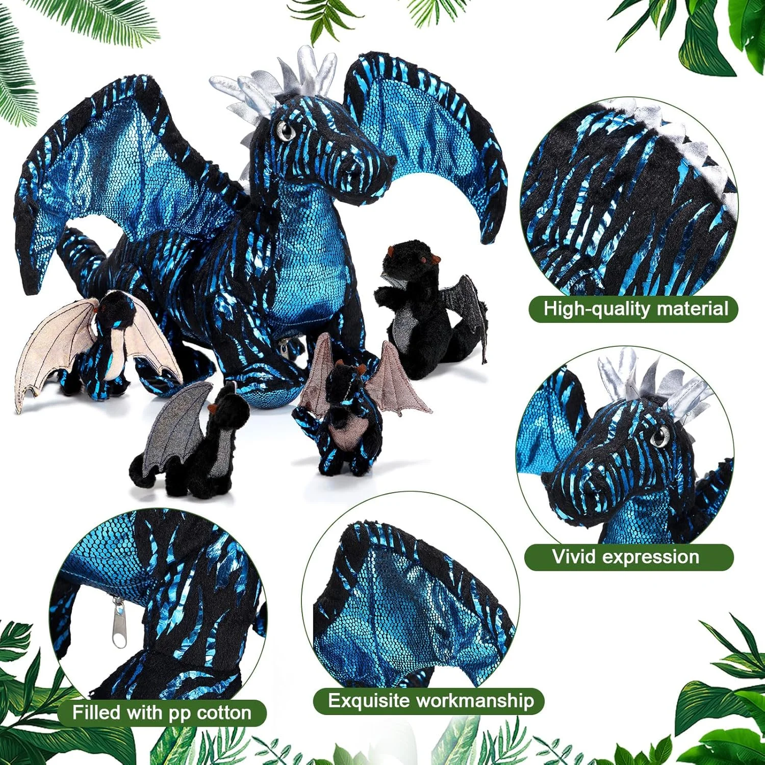 ست اسباب بازی اژدها دکین 7 تکه، اژدهای بزرگ 40 سانتی متری به همراه 4 اژدهای کوچک پولیشی و 2 تخم اژدها در شکم مادر اژدها، هدیه تولد برای پسران و دختران (استایل جذاب) ست اسباب بازی اژدها دکین 7 تکه، اژدهای بزرگ 40 سانتی متری به همراه 4 اژدهای کوچک پولیشی و 2 تخم اژدها در شکم مادر اژدها، هدیه تولد برای پسران و دختران (استایل جذاب)