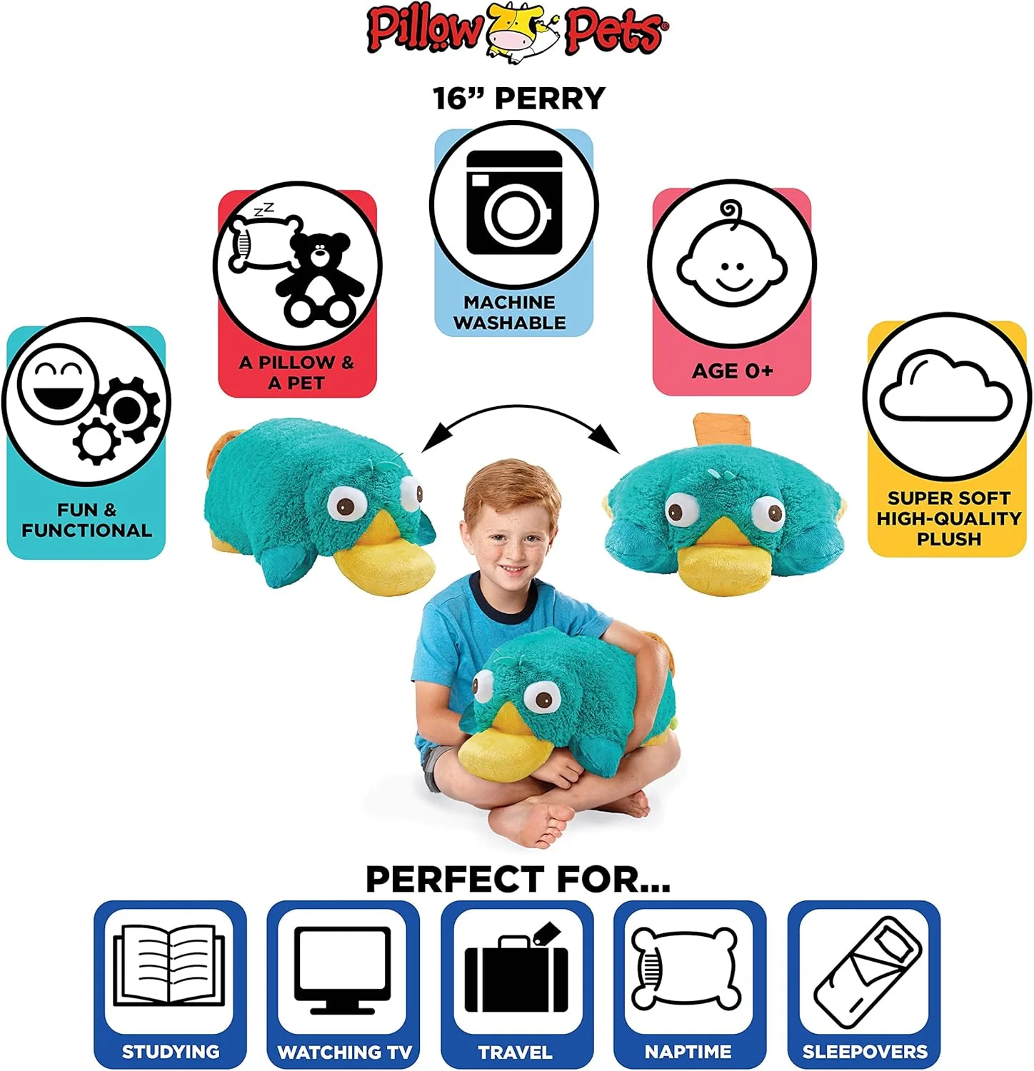 بالش حیوانات خانگی دیزنی پری پلاتيپوس - پری اصیل 16 اینچی، اسباب بازی مخمل خواب دار تاشو بالش حیوانات خانگی دیزنی پری پلاتيپوس - پری اصیل 16 اینچی، اسباب بازی مخمل خواب دار تاشو