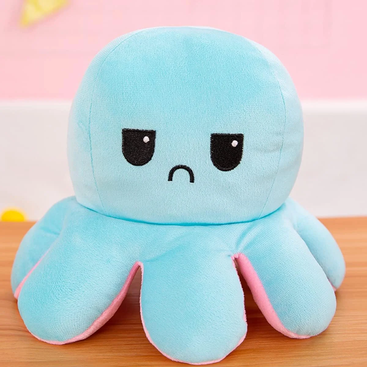 عروسک اختاپوس پولیشی دو رو، اسباب بازی پولیشی نرم و زیبا برای کودکان، هدیه تولد دخترانه و پسرانه