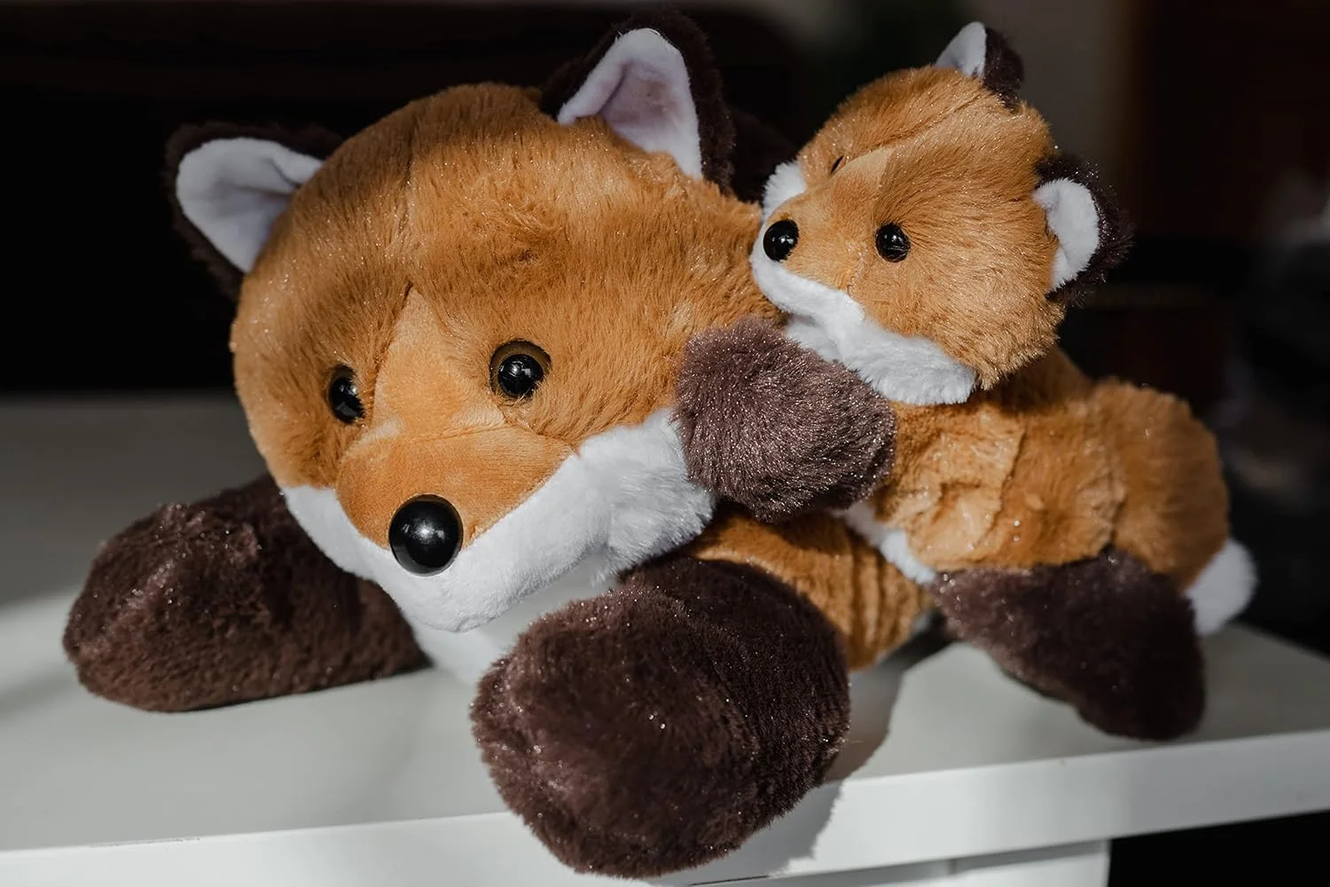 روباه های خانه ای فوق العاده - حیوانات عروسکی نرم و لطیف - ست هدیه اسباب بازی روباه مادر و بچه - هدیه شادی