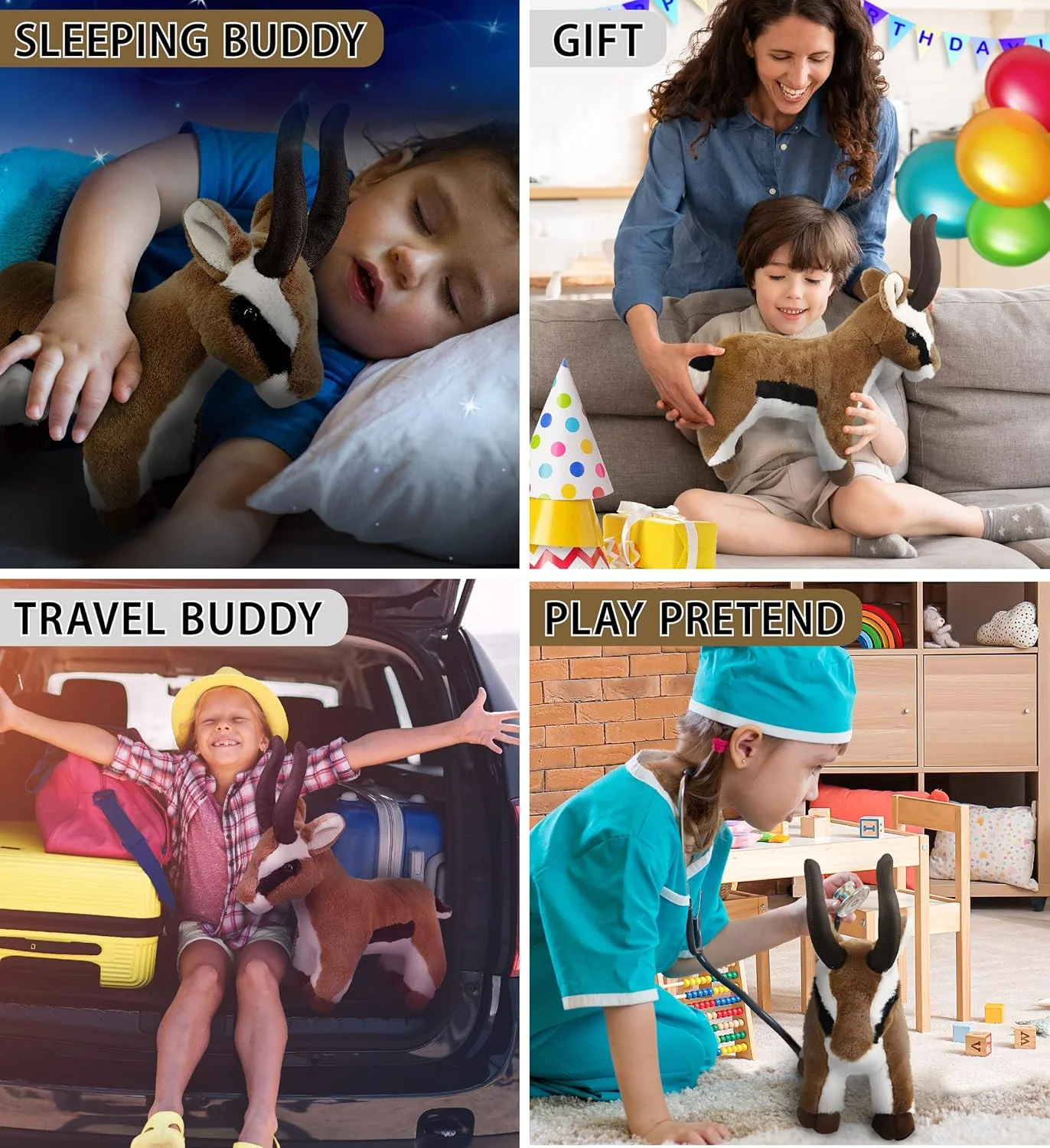 عروسک پولیشی ایمپالا DolliBu - ایمپالای نرم و بغلی، عروسک ایمپالای باغ وحش دوست داشتنی، هدیه نوازش سافاری حیات وحش زیبا، اسباب بازی عروسکی فوق العاده نرم برای کودکان و بزرگسالان - 10 اینچ