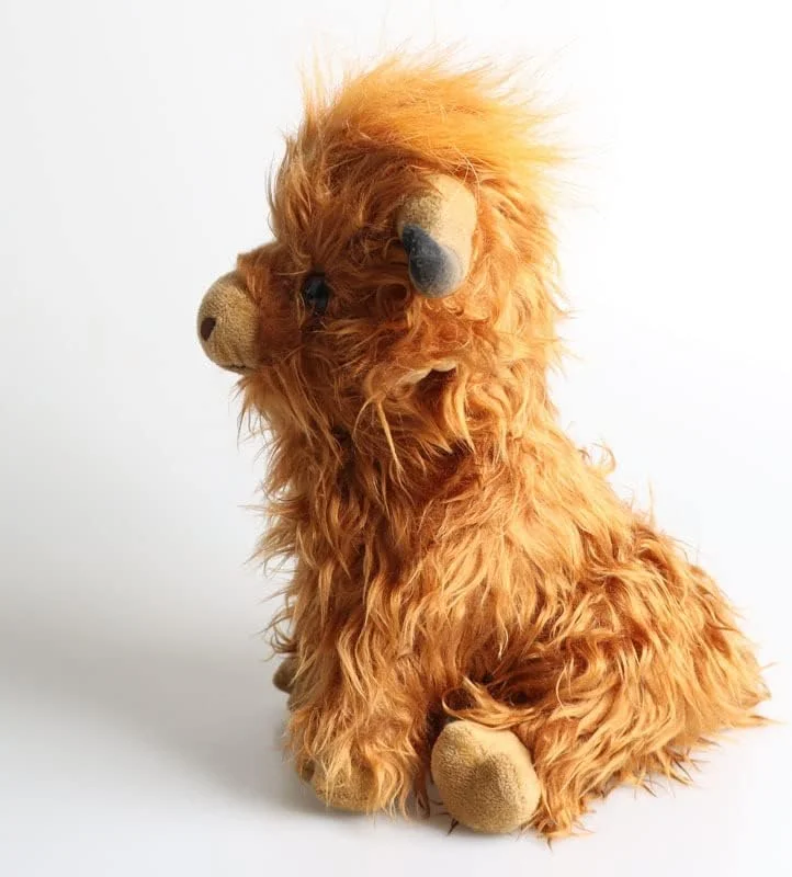 عروسک پولیشی گاو کوهستانی 25 سانتی متری، عروسک گاو اسکاتلندی هایلند واقعی، اسباب بازی گاو نر هایلند، اسباب بازی نرم و نوازش کردنی گاو هایلند، اسباب بازی مزرعه