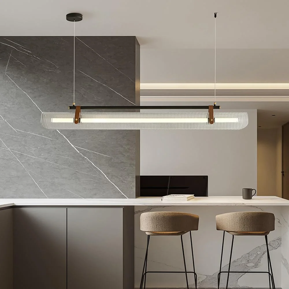 چراغ آویز خطی مدرن Jadssox، لوستر ال ای دی، چراغ سقفی، چراغ آویز نوار بلند، چراغ های آویز نوردیک برای جزیره آشپزخانه، اتاق غذاخوری، میز بیلیارد، دفتر