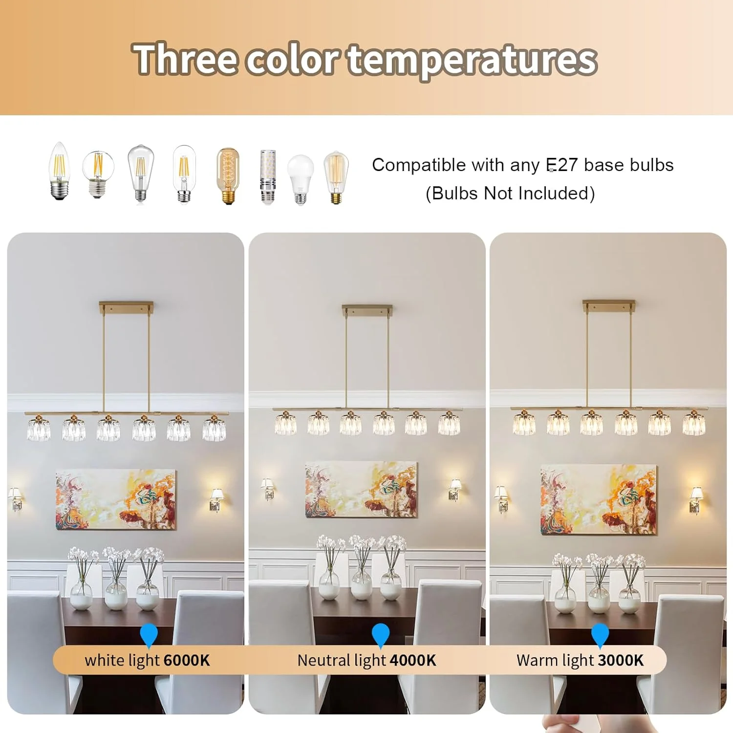 لوستر کریستالی طلایی جزیره مدرن Qcyuui، چراغ آویز سقفی 6 شاخه، روشنایی برنجی طلایی قابل تنظیم خطی اواسط قرن، آویز بالای میز برای آشپزخانه، اتاق نشیمن، اتاق غذاخوری، اتاق خواب