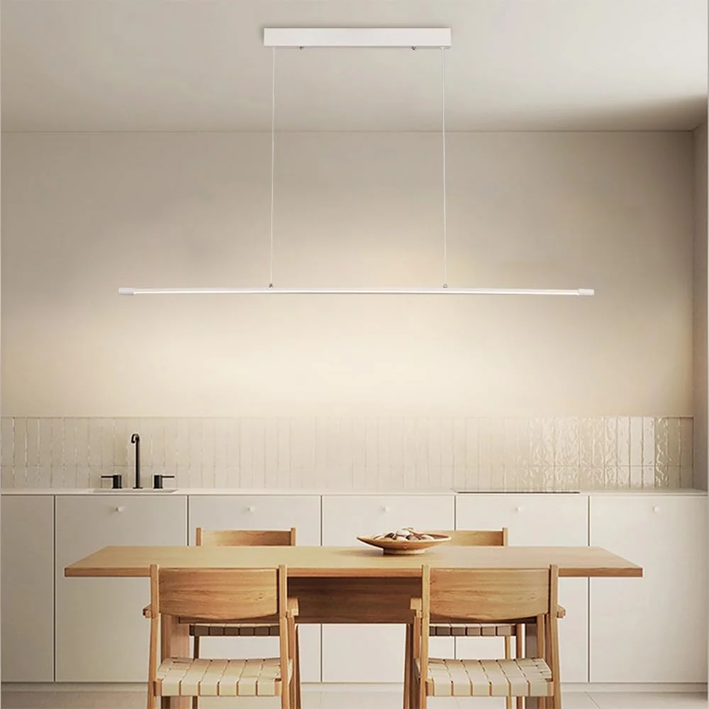 چراغ آویز خطی دیمر دار، لوستر، چراغ سقفی، مناسب برای جزیره آشپزخانه، چراغ مدرن برای میز بیلیارد، چراغ آویز مناسب برای دفتر کار خانگی، فروشگاه، چراغ های آویز با کنترل از راه دور