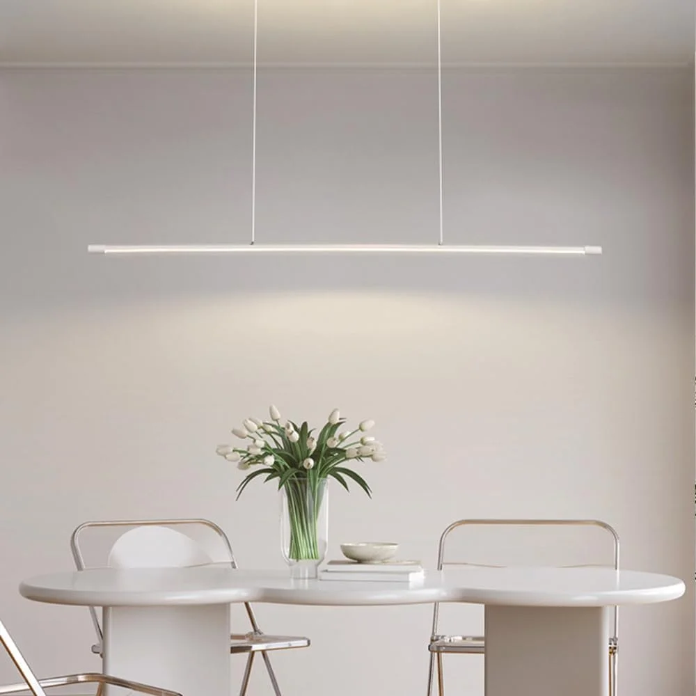 چراغ آویز خطی دیمر دار، لوستر، چراغ سقفی، مناسب برای جزیره آشپزخانه، چراغ مدرن برای میز بیلیارد، چراغ آویز مناسب برای دفتر کار خانگی، فروشگاه، چراغ های آویز با کنترل از راه دور