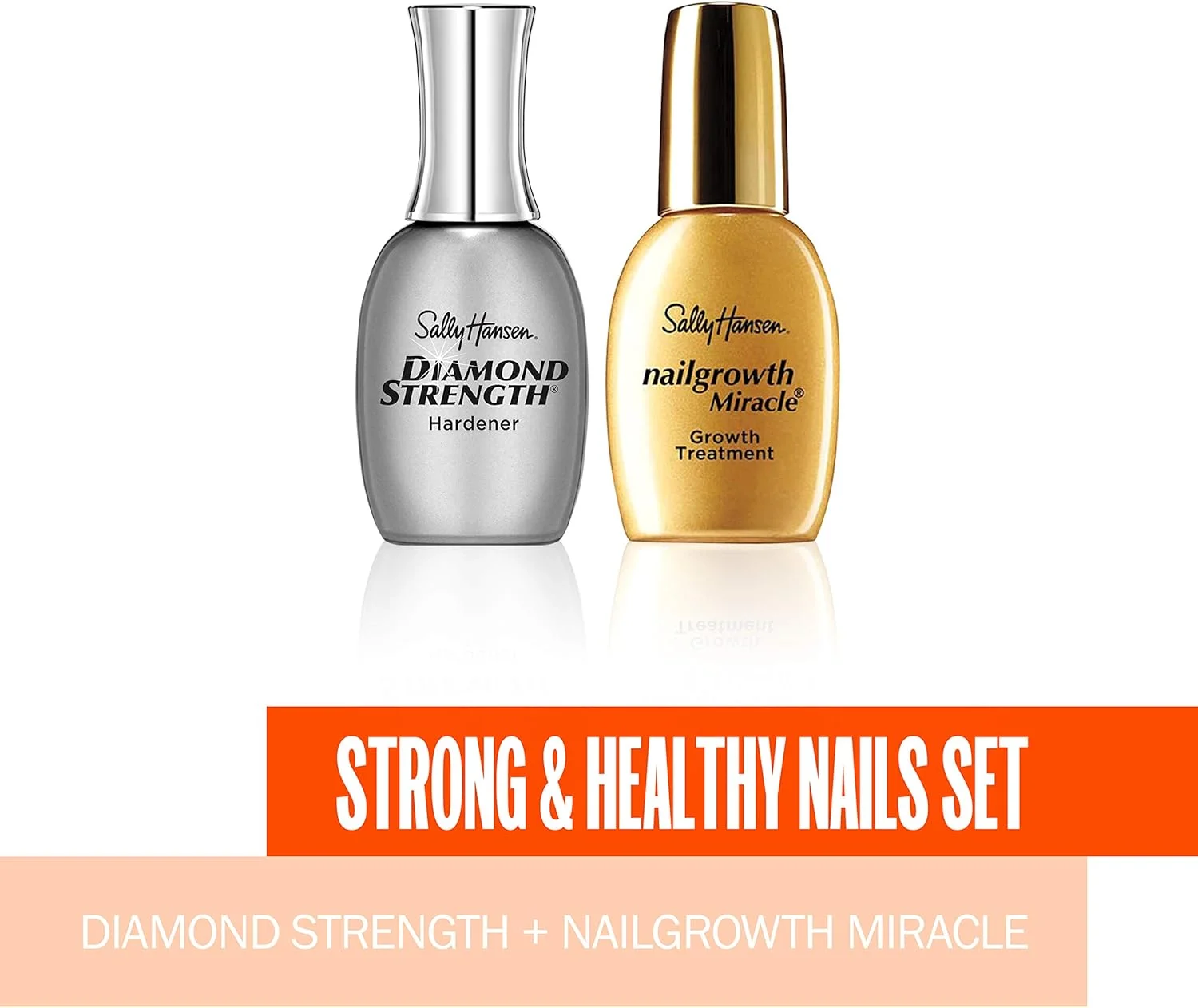 مجموعه تقویت کننده ناخن سالی هانسن Diamond Strength و سرم معجزه رشد ناخن سالی هانسن، کیت ناخن، 2 عدد تقویت کننده ناخن + رشد ناخن