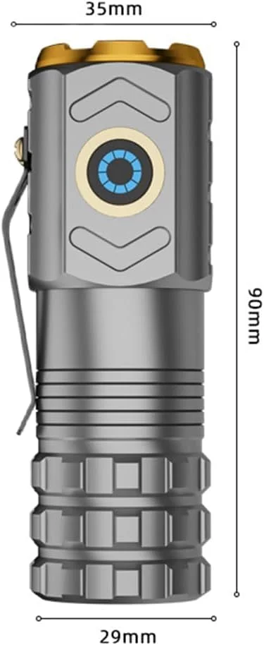 چراغ قوه مغناطیسی کوچک Clearhill Mini USB C با گیره - 2000 لومن، 5 حالت، مناسب برای استفاده روزمره، کمپینگ، پیاده روی و مواقع اضطراری (S500)