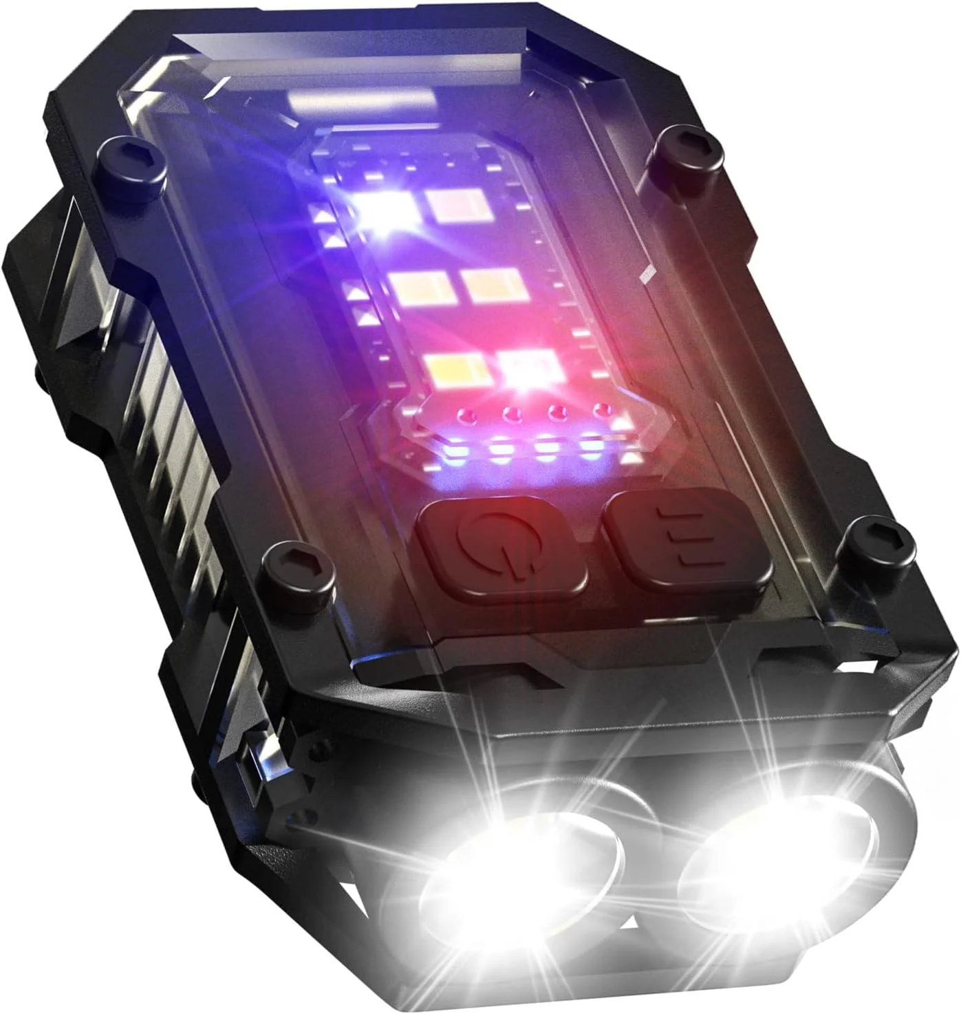 چراغ قوه کوچک و قدرتمند TERRIFI، چراغ قوه LED کوچک و قدرتمند EDC، با نور چشمک زن قرمز آبی، چراغ قوه جاکلیدی قابل حمل USB C قابل شارژ برای کمپینگ، پیاده روی، مواقع اضطراری