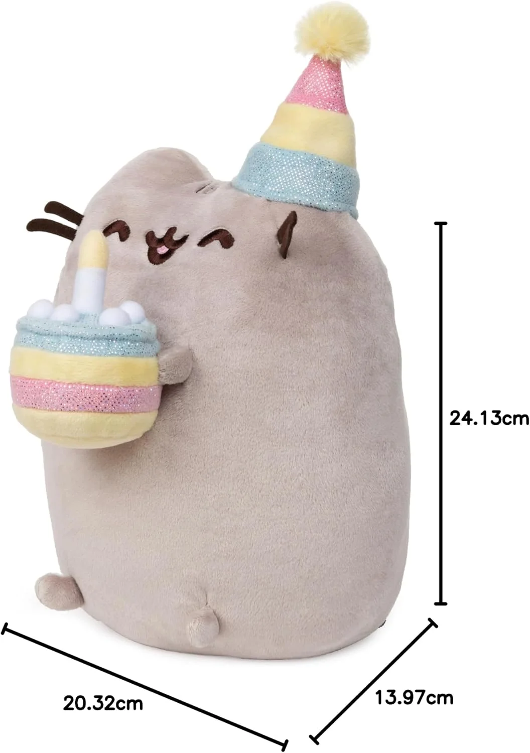 عروسک پولیشی گربه Pusheen با کیک تولد، برند GUND، اندازه 9.5 اینچ عروسک پولیشی گربه Pusheen با کیک تولد، برند GUND، اندازه 9.5 اینچ