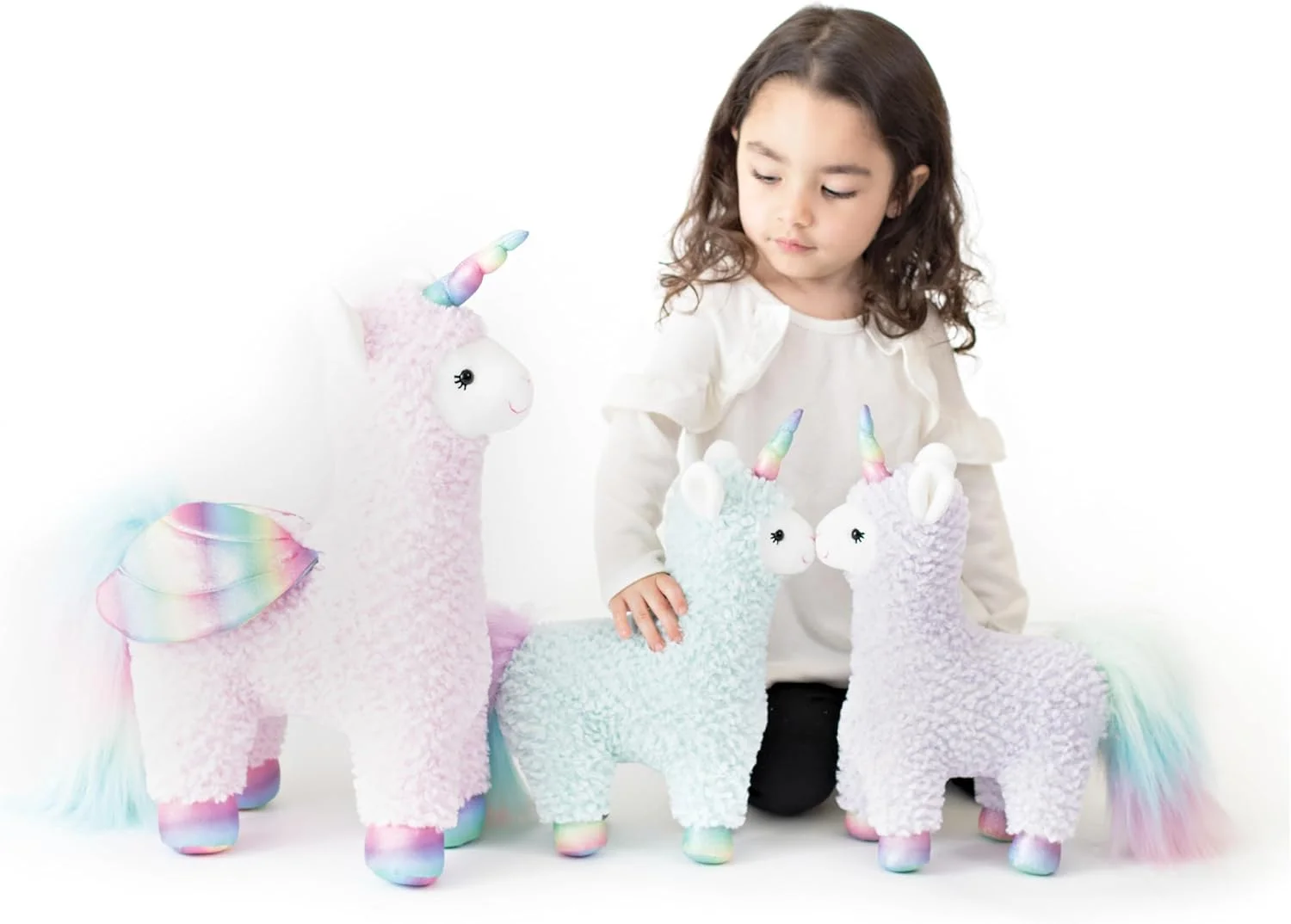 عروسک لاما تک شاخ پولیشی گاند، رنگین کمانی بنفش، 28 سانتی متر عروسک لاما تک شاخ پولیشی گاند، رنگین کمانی بنفش، 28 سانتی متر