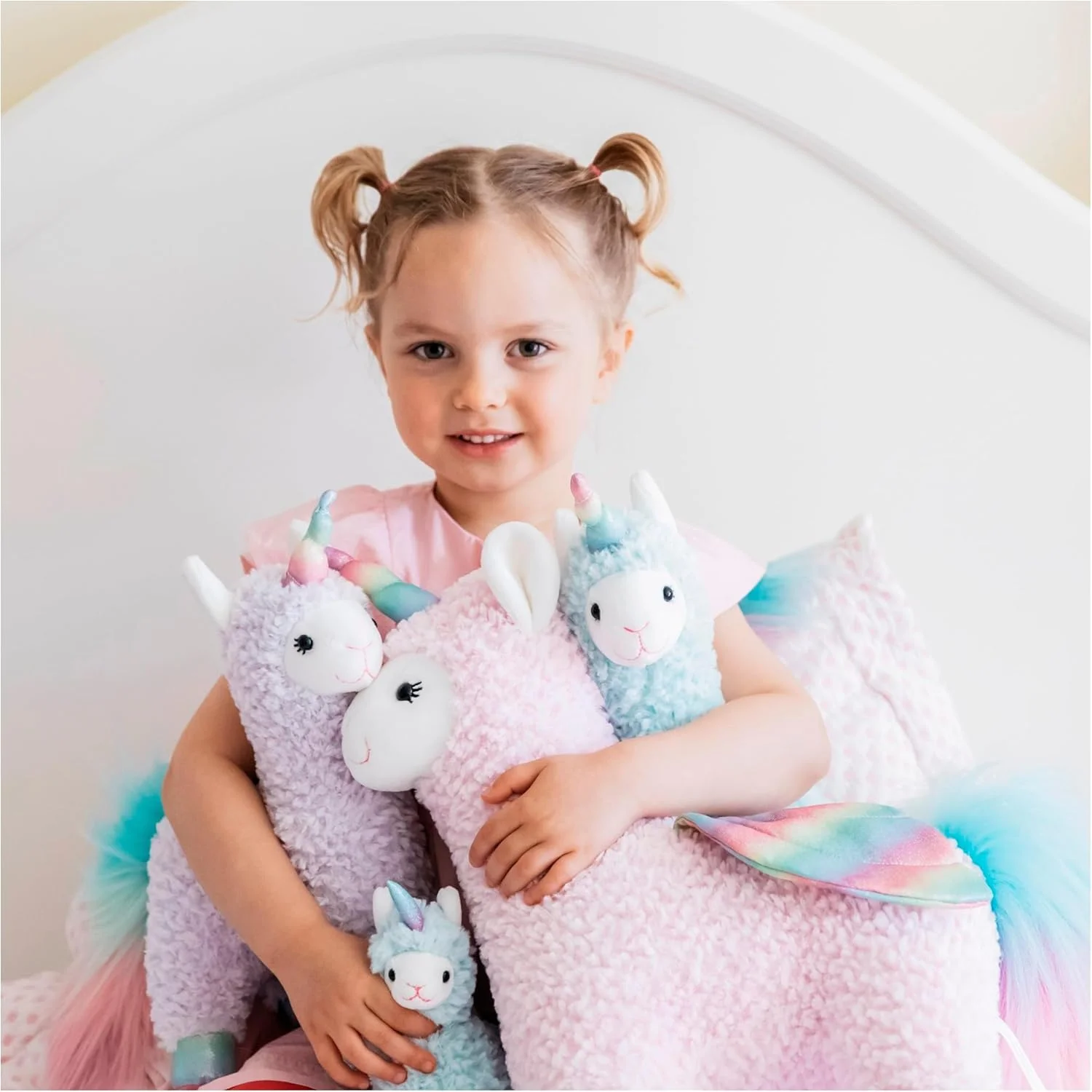 عروسک لاما تک شاخ پولیشی گاند، رنگین کمانی بنفش، 28 سانتی متر عروسک لاما تک شاخ پولیشی گاند، رنگین کمانی بنفش، 28 سانتی متر