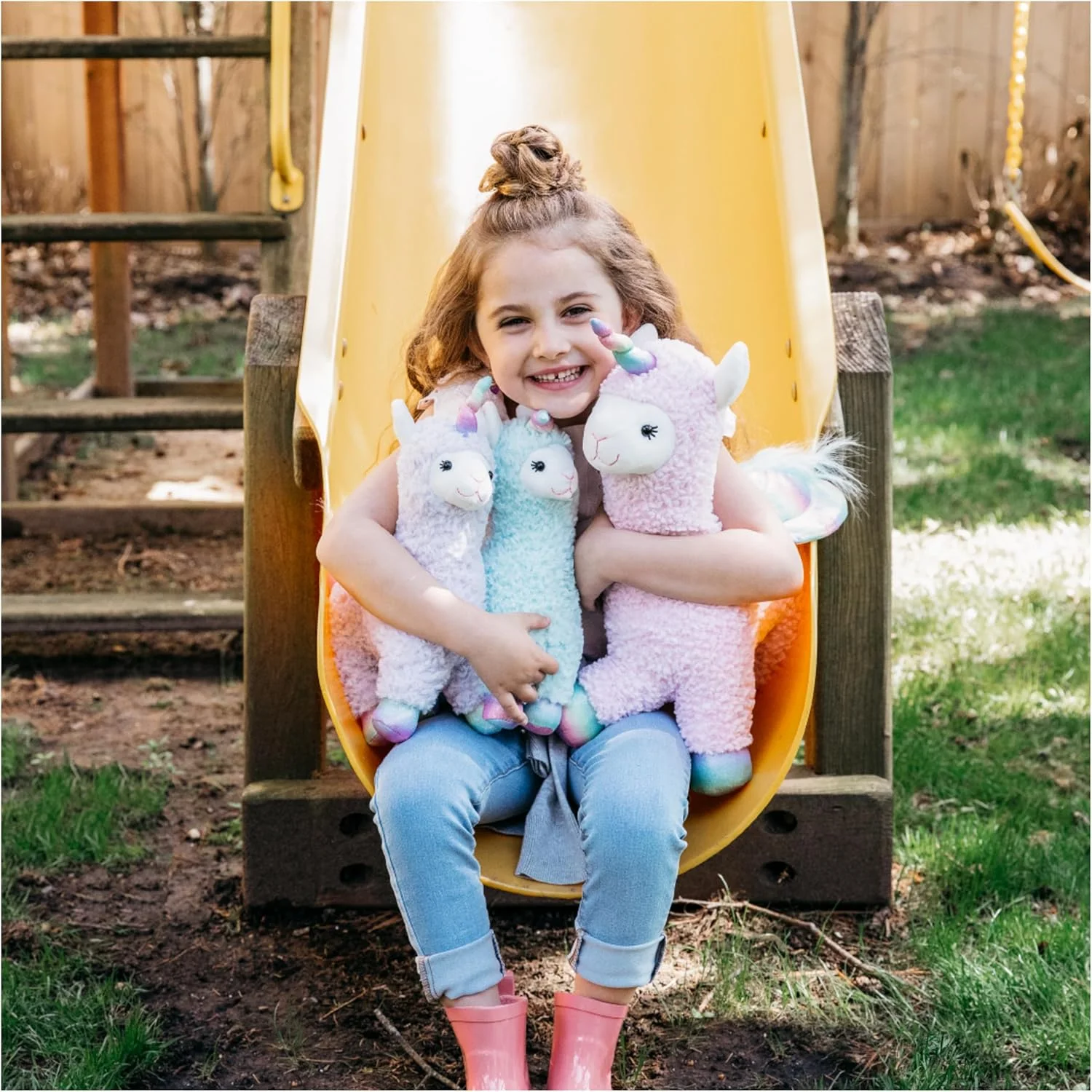 عروسک لاما تک شاخ پولیشی گاند، رنگین کمانی بنفش، 28 سانتی متر عروسک لاما تک شاخ پولیشی گاند، رنگین کمانی بنفش، 28 سانتی متر