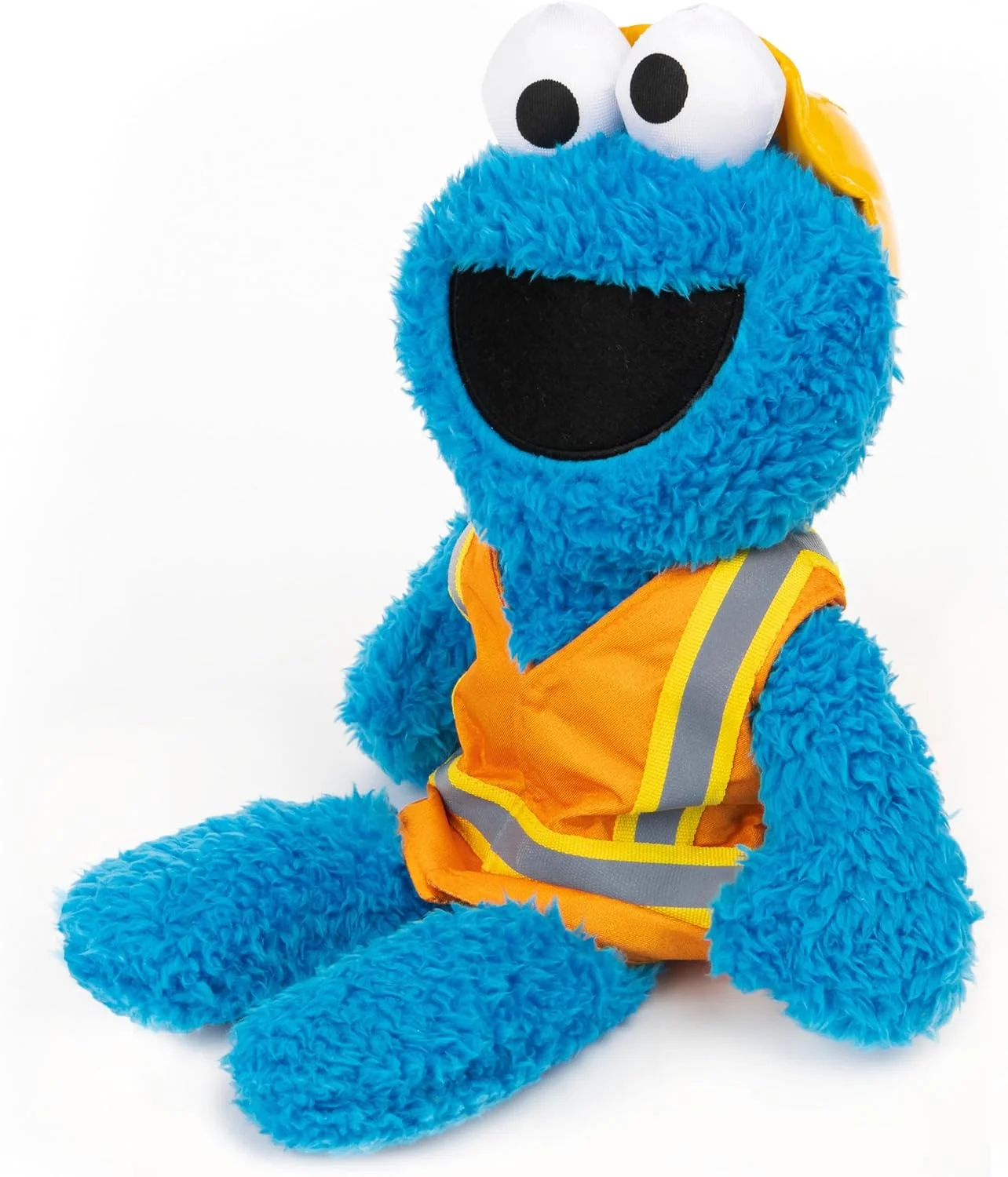 عروسک پولیشی هیولای کوکی با لباس کارگر ساختمانی از مجموعه خیابان سسمی، مناسب برای کودکان بالای 1 سال، آبی، 33 سانتی متر عروسک پولیشی هیولای کوکی با لباس کارگر ساختمانی از مجموعه خیابان سسمی، مناسب برای کودکان بالای 1 سال، آبی، 33 سانتی متر