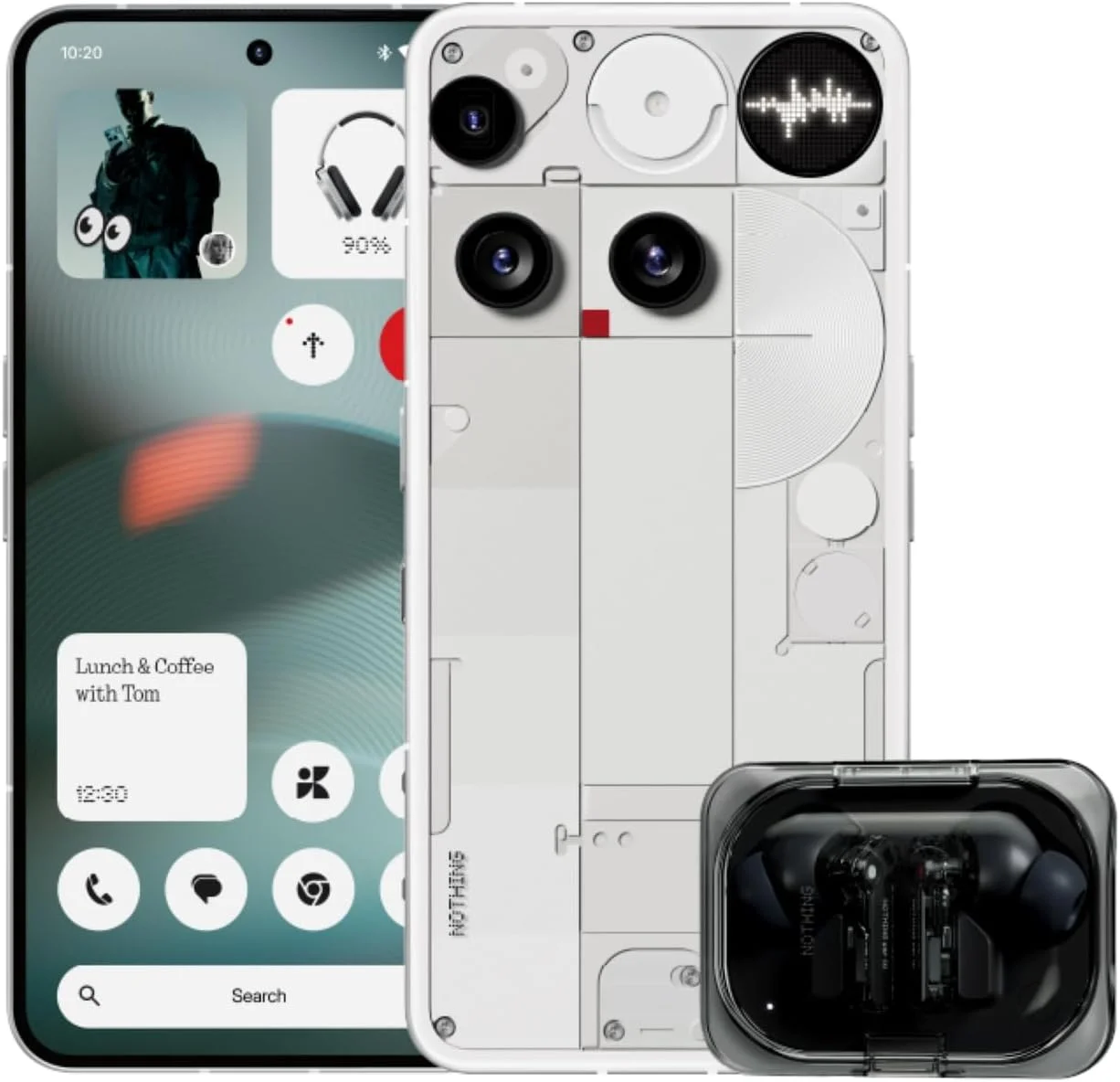 گوشی ناتینگ (3) A024 5G سفید، (12 گیگابایت رم، 256 گیگابایت حافظه داخلی) دوربین 50 مگاپیکسلی، صفحه نمایش 6.67 اینچی FHD+ انعطاف پذیر AMOLED LTPS، 5,150 میلی آمپر ساعت