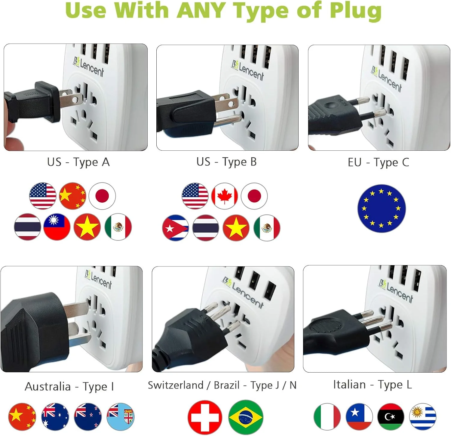 تبدیل دوشاخه EU/USA به دوشاخه UK لن سنت با 3 پورت USB و 1 پورت Type C، تبدیل جهانی مسافرتی از دوشاخه اروپایی 2 پین، دوشاخه آمریکایی، چینی، استرالیایی 3 پین به پریز 3 پین بریتانیایی تبدیل دوشاخه EU/USA به دوشاخه UK لن سنت با 3 پورت USB و 1 پورت Type C، تبدیل جهانی مسافرتی از دوشاخه اروپایی 2 پین، دوشاخه آمریکایی، چینی، استرالیایی 3 پین به پریز 3 پین بریتانیایی