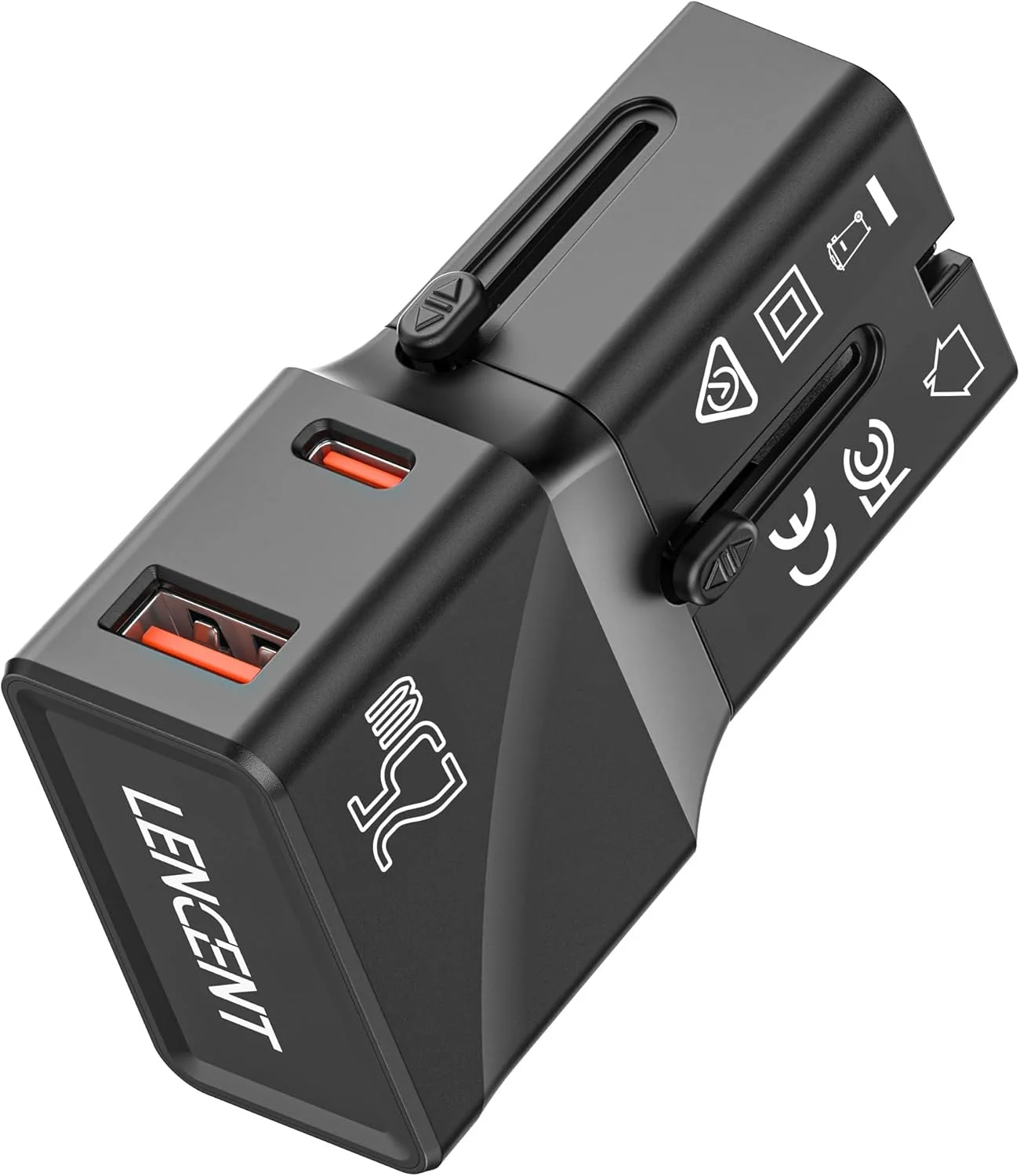 آداپتور برق مسافرتی بین المللی LENCENT، شارژر USB C کوچک جیبی، شارژ سریع PD 25W و QC 3.0 Type-C، آداپتور پریز برق، شارژر دیواری تلفن همراه جهانی با UK US EU European Australia