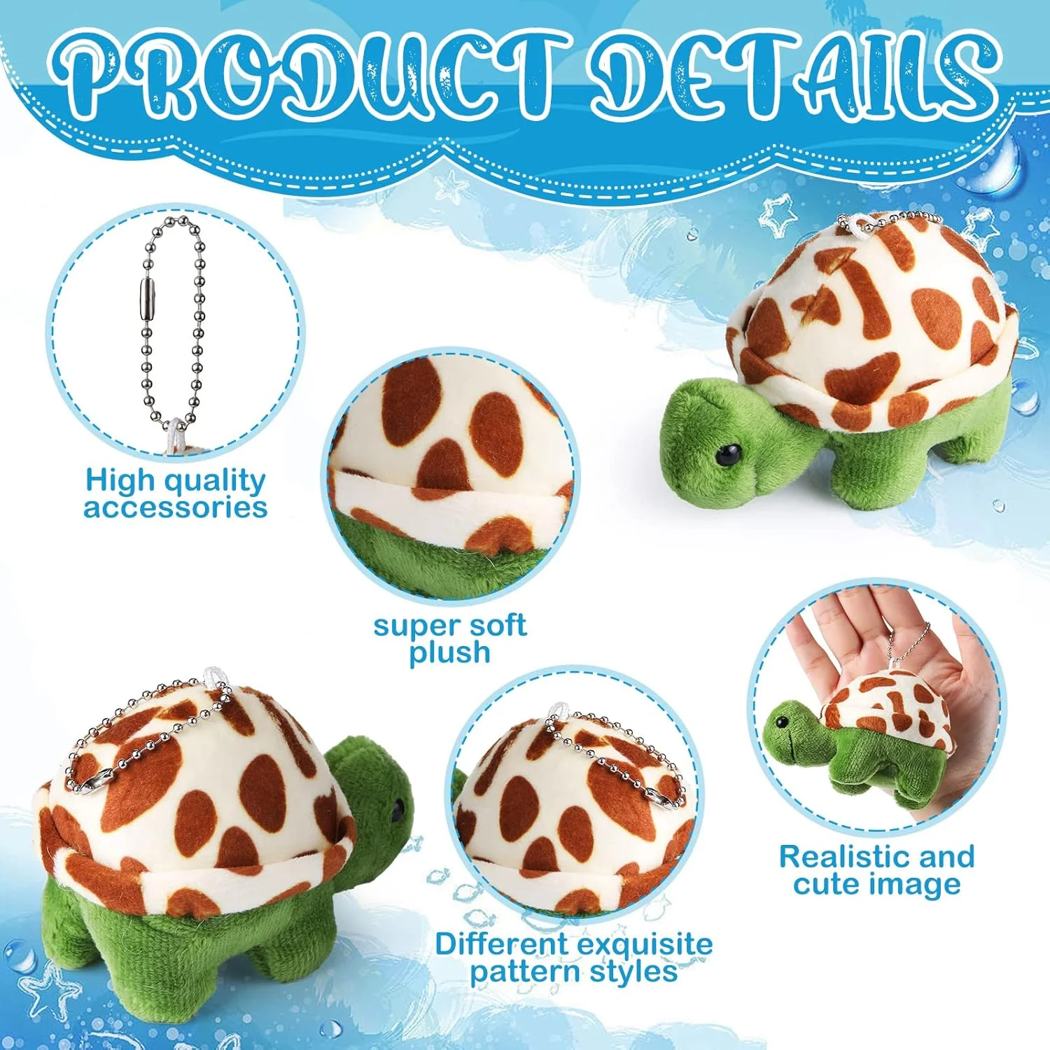 هونگدائو 36 عدد مینی لاک پشت اسباب بازی پولیشی، اسباب بازی های پولیشی لاک پشت کوچک و نرم، دکوراسیون حیوانات، هدیه مهمانی دریایی حیوانات برای بزرگسالان، لوازم تولد با تم اقیانوس، 2.7 x 3.7 اینچ