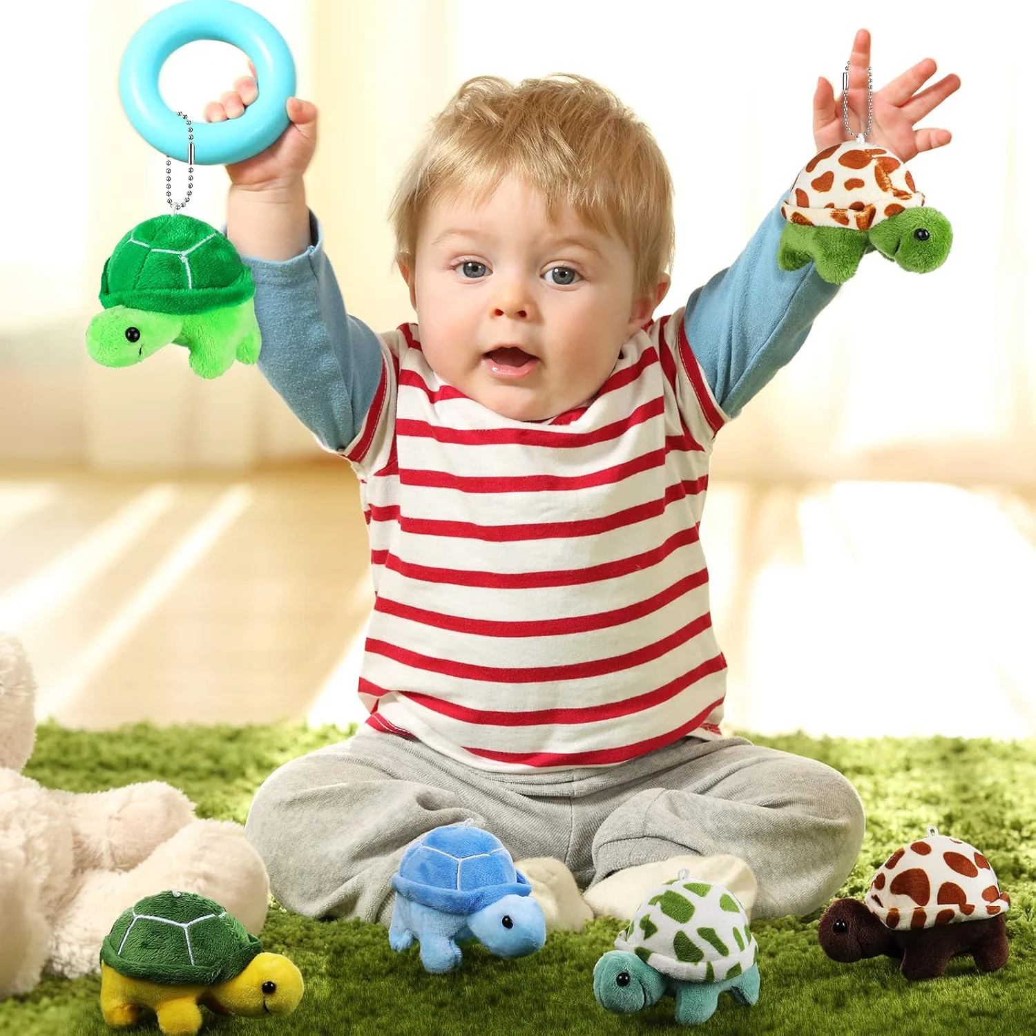 هونگدائو 36 عدد مینی لاک پشت اسباب بازی پولیشی، اسباب بازی های پولیشی لاک پشت کوچک و نرم، دکوراسیون حیوانات، هدیه مهمانی دریایی حیوانات برای بزرگسالان، لوازم تولد با تم اقیانوس، 2.7 x 3.7 اینچ