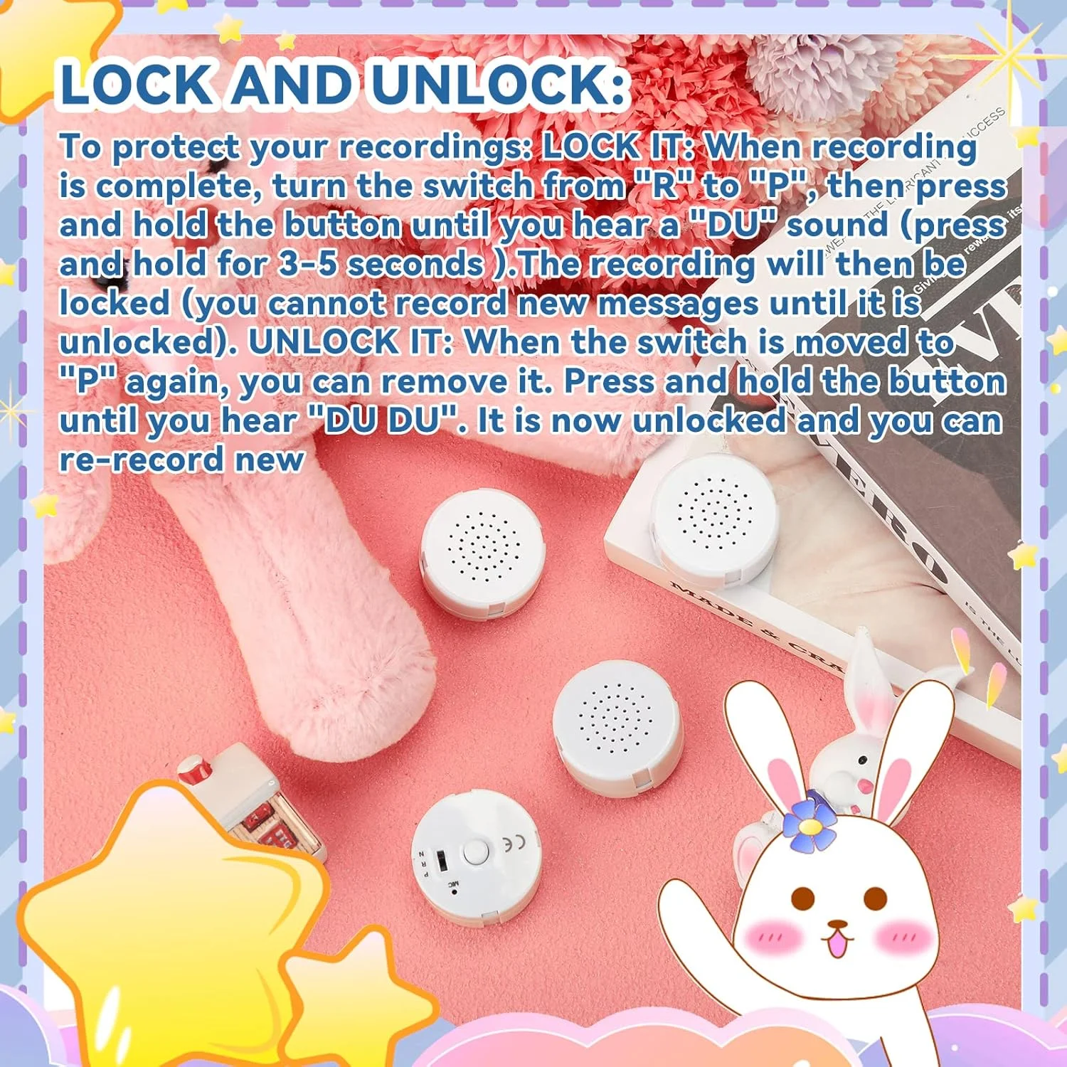 6 عدد ضبط کننده صدا سفید Handepo، دستگاه ضبط صدا موسیقی برای حیوانات عروسکی، ماژول صدای قابل ضبط، ضبط پیام برای عروسک پولیشی خرس اسباب بازی بالش (20 ثانیه) 6 عدد ضبط کننده صدا سفید Handepo، دستگاه ضبط صدا موسیقی برای حیوانات عروسکی، ماژول صدای قابل ضبط، ضبط پیام برای عروسک پولیشی خرس اسباب بازی بالش (20 ثانیه)