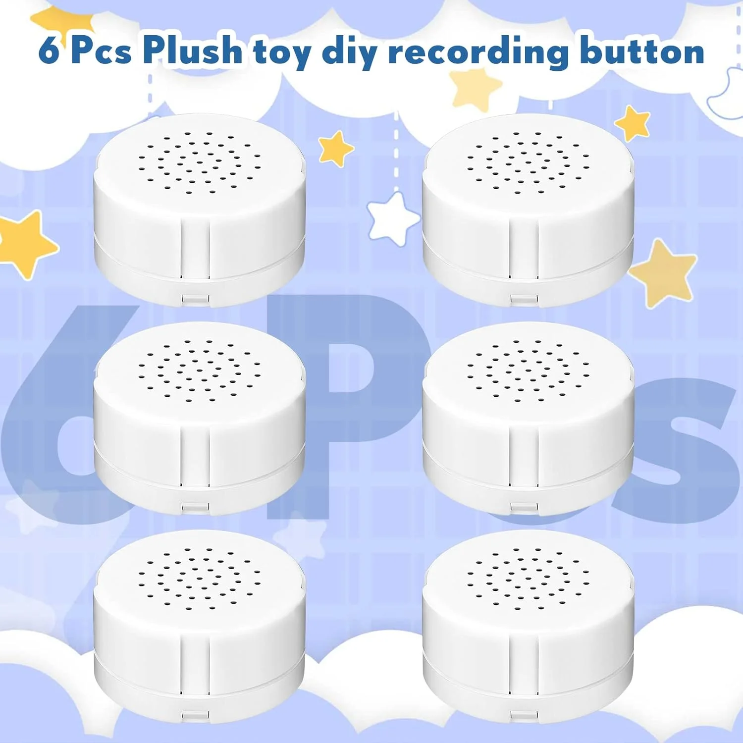 6 عدد ضبط کننده صدا سفید Handepo، دستگاه ضبط صدا موسیقی برای حیوانات عروسکی، ماژول صدای قابل ضبط، ضبط پیام برای عروسک پولیشی خرس اسباب بازی بالش (20 ثانیه) 6 عدد ضبط کننده صدا سفید Handepo، دستگاه ضبط صدا موسیقی برای حیوانات عروسکی، ماژول صدای قابل ضبط، ضبط پیام برای عروسک پولیشی خرس اسباب بازی بالش (20 ثانیه)