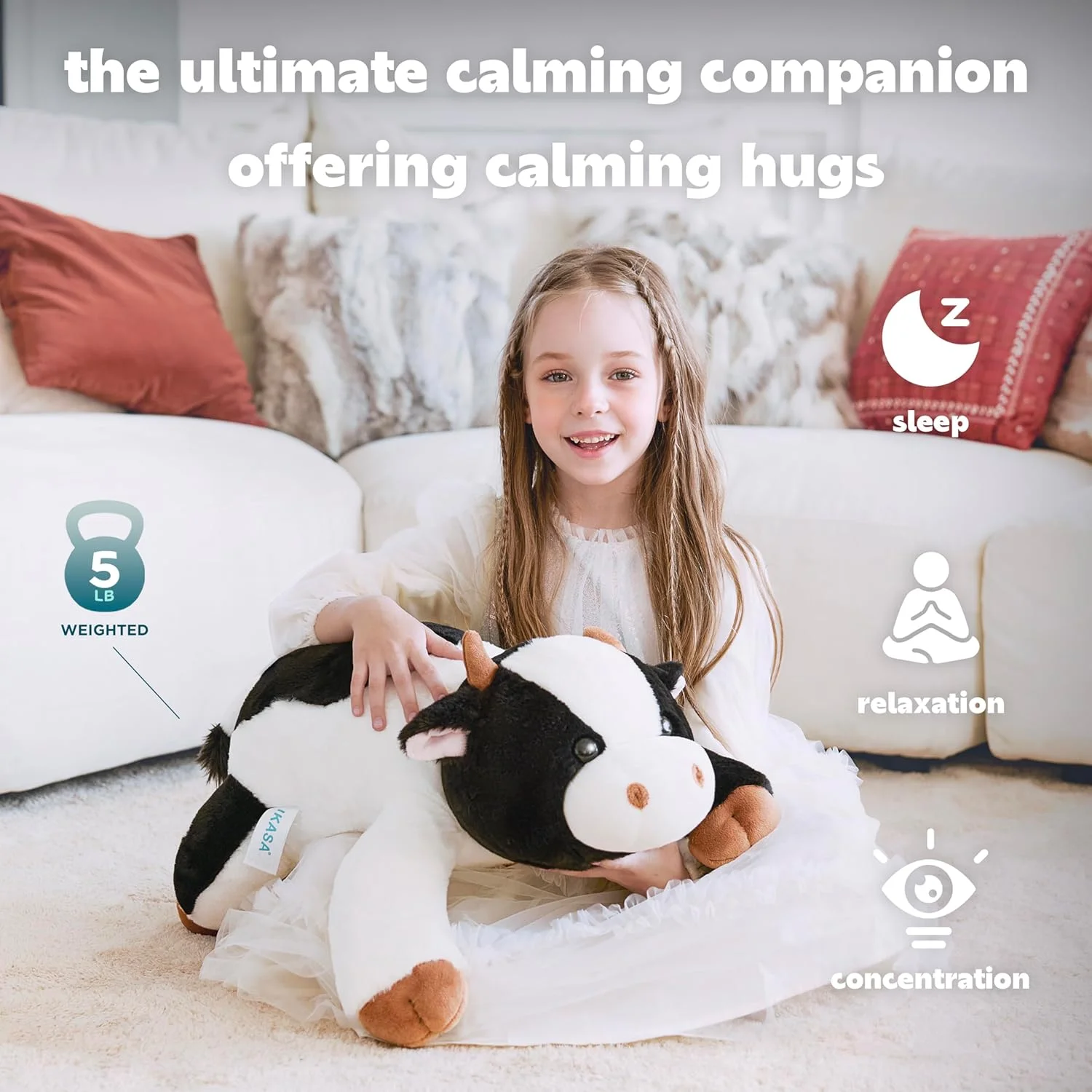 عروسک گاو پولیشی سنگین ایکاسا، 26 اینچ، بزرگ، نرم و لطیف، هدیه ای عالی برای کودکان دختر و پسر عروسک گاو پولیشی سنگین ایکاسا، 26 اینچ، بزرگ، نرم و لطیف، هدیه ای عالی برای کودکان دختر و پسر