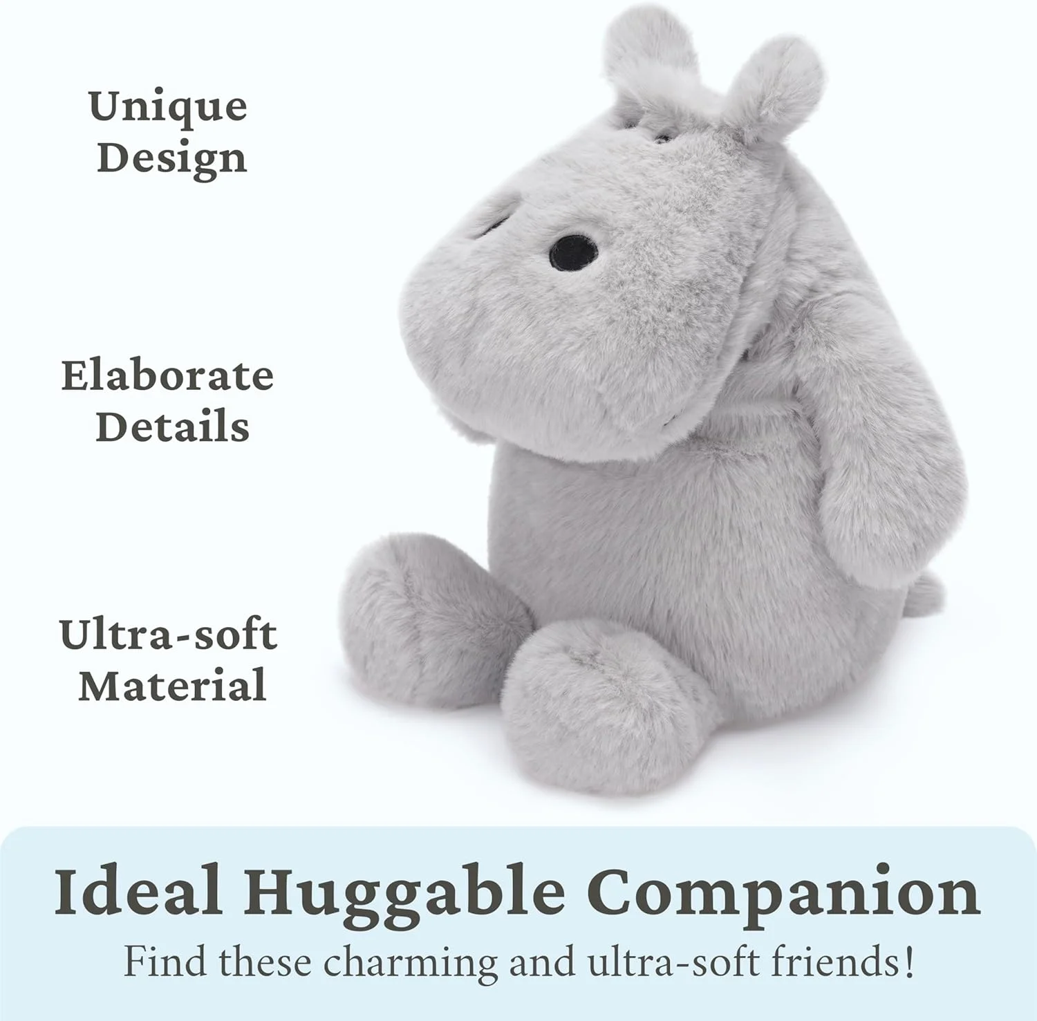 عروسک های پولیشی اسب آبی IKASA، 35 سانتی متر، عروسک نرم و ناز کوچک، هدیه ای برای خانواده، کودکان، دختران، پسران