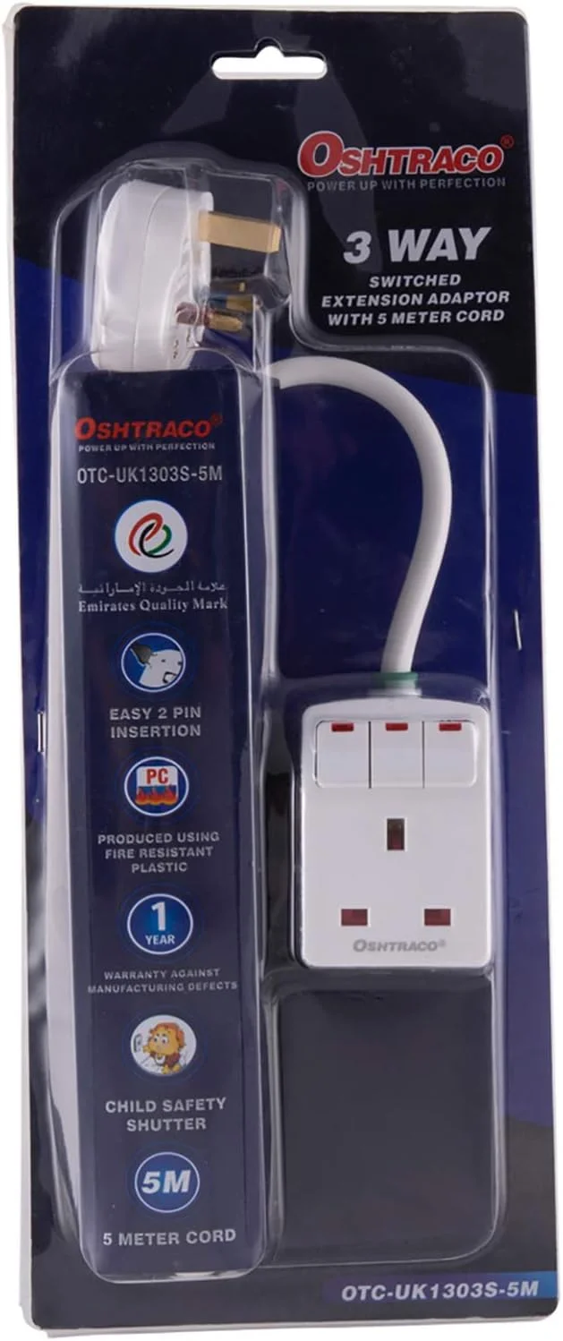 آداپتور چند راهی دوشاخه برق Oshtraco مدل OTC-UK1303S-5M
